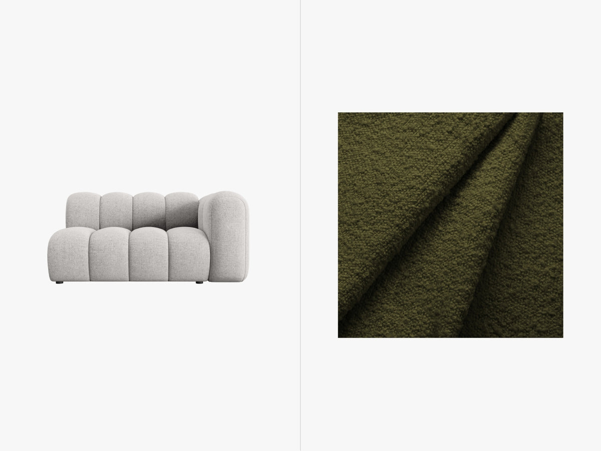 Lupine Boucle rechts Modular Sofa 2 Sitzer in Dark Olive Green-Baloo präsentiert im Onlineshop von KAQTU Design AG. Modulares Sofa ist von Micadoni