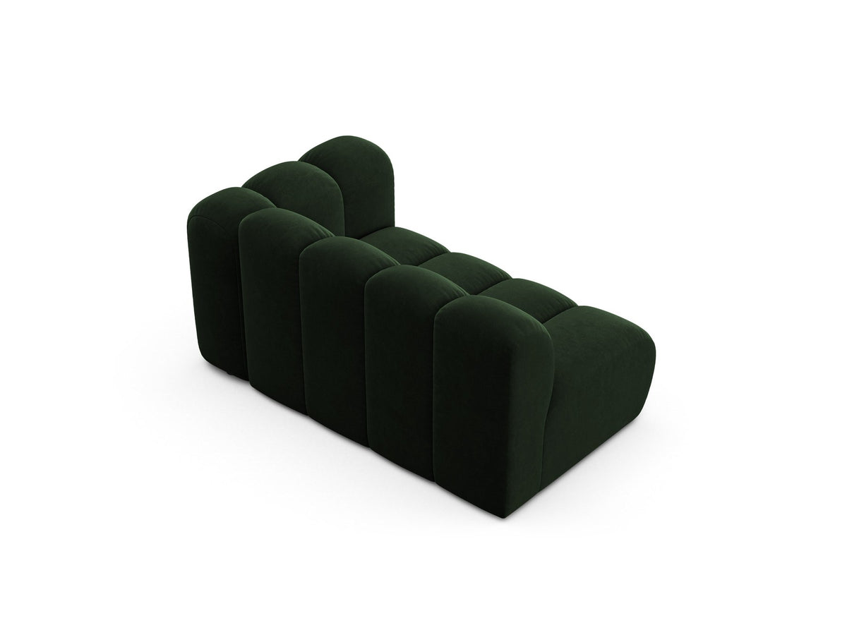 Modulares Zweisitzer-Sofa Lupine von Micadoni in leichtem Beige, Venus-Stoff, schwarze Kunststoffbeine, rechte Ausrichtung, 145x95x70 cm.