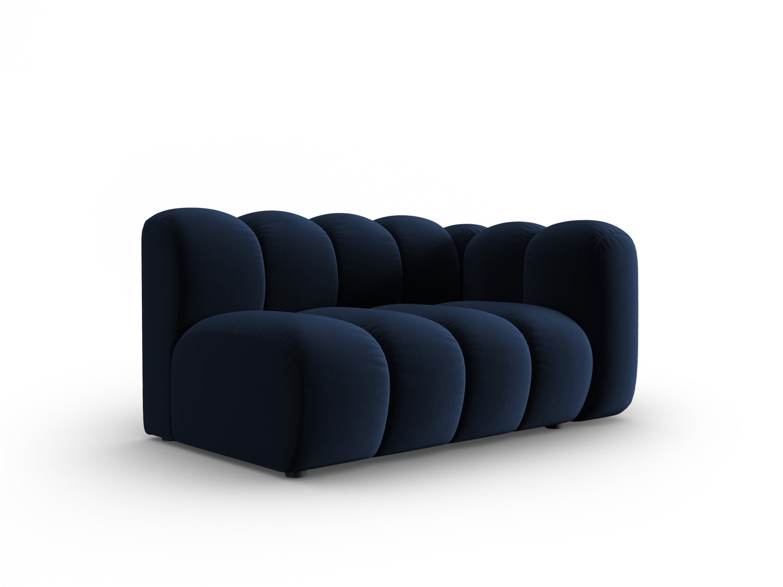 Elegantes Lupine Velour Modular Sofa in Royal Blue, 2-Sitzer, rechtsseitig, ideal für stilvolle Wohnräume, von Micadoni.