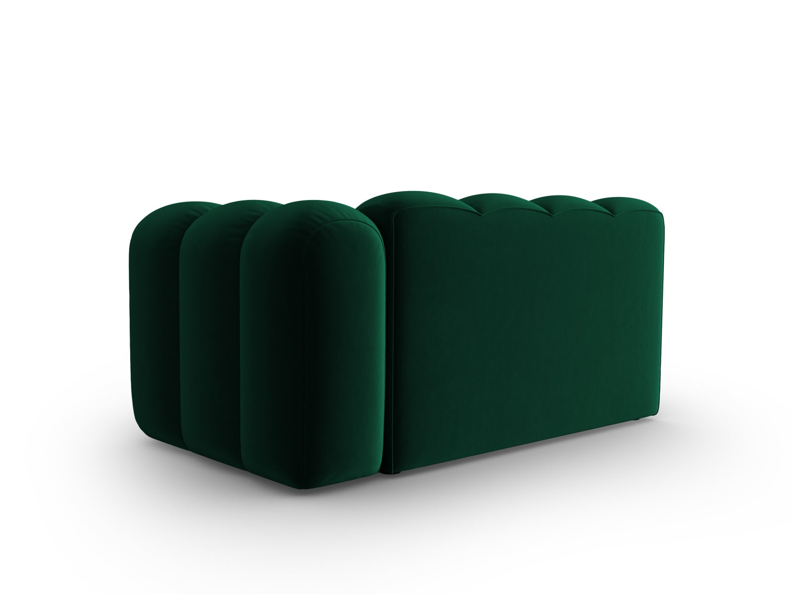 Modulares Lupine Velour Sofa in Flaschengrün, rechtsseitiger 2-Sitzer, perfekt für moderne und gemütliche Wohnkonzepte.