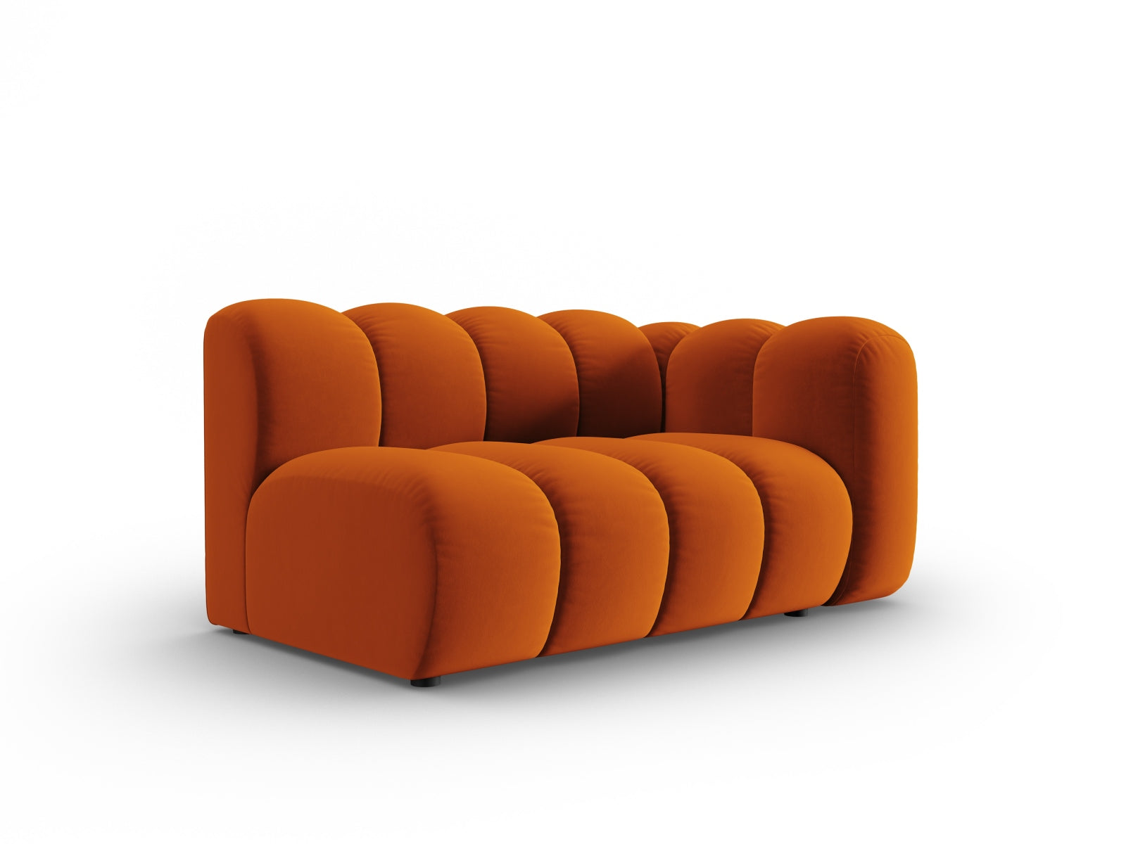 Elegantes Lupine Velour Modular Sofa in Terracotta, rechtsseitiger 2-Sitzer, ideal für stilvolle Wohnräume.