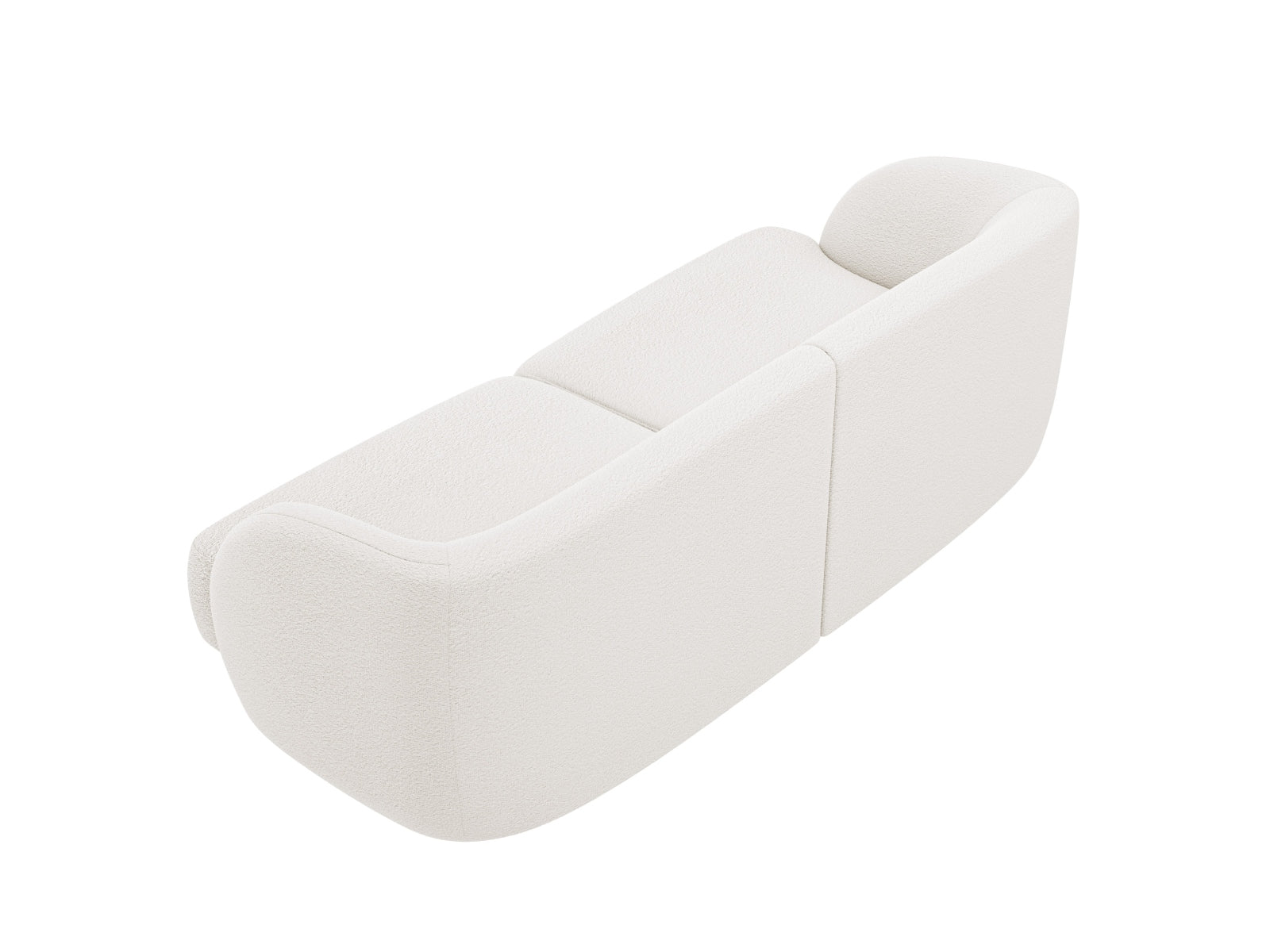Stilvolles Miley Boucle Sofa für zwei Personen in elegantem Design, perfekt für zeitgemäße Wohnkonzepte und einladende Gemütlichkeit.