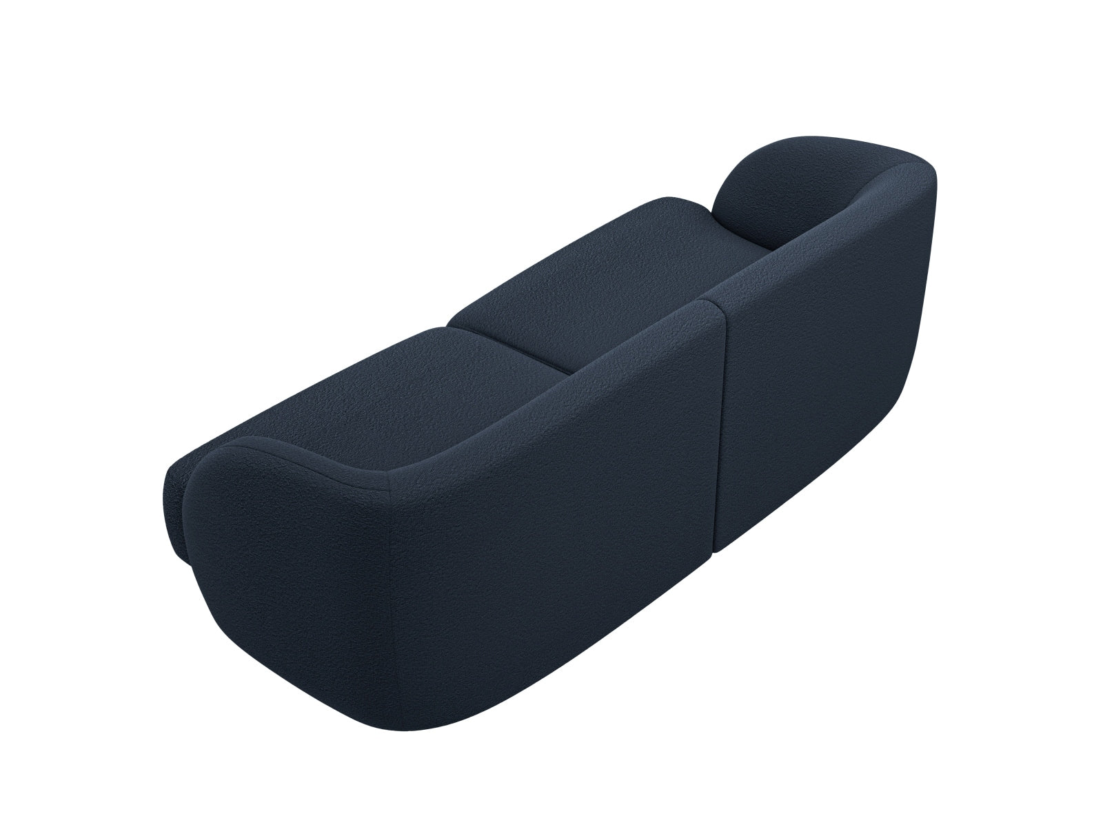 Stilvolles 2-Sitzer Boucle Sofa in Dunkelblau von Micadoni, perfekt für moderne Wohnzimmer und gemütliche Sitzgelegenheiten.