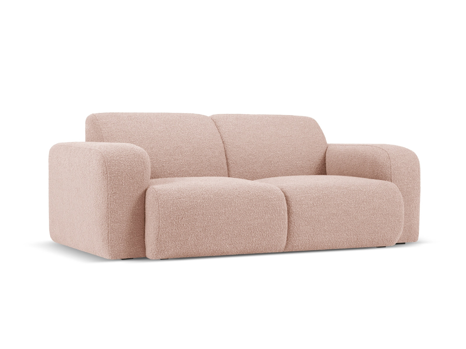 Elegantes Molino Boucle Sofa für zwei Personen in sanftem Powder Pink, ideal für stilvolle Wohnräume, präsentiert von Micadoni.