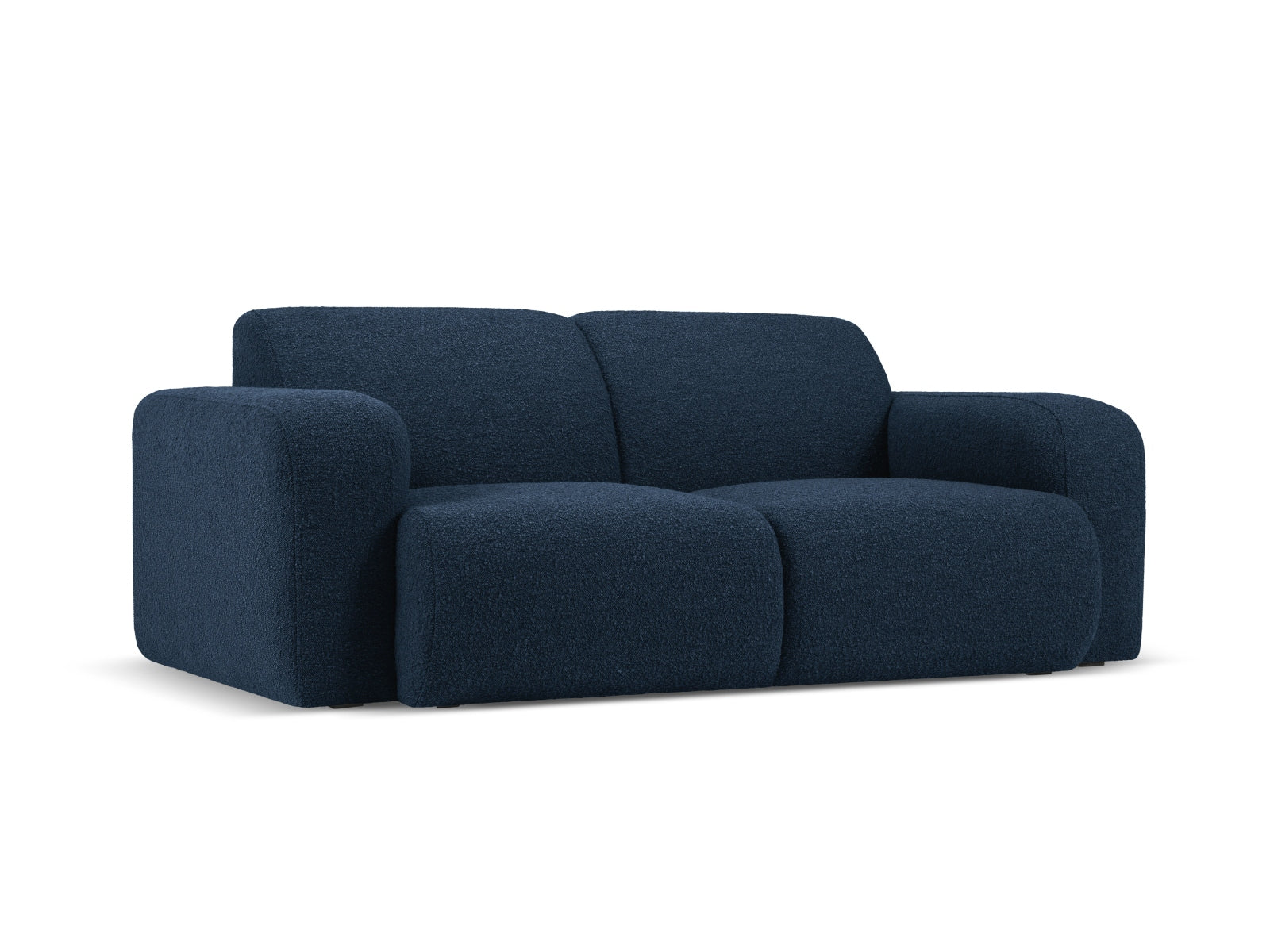 Elegantes Molino Boucle Sofa für zwei Personen in Dunkelblau, stilvoll und modern, ideal für jedes Wohnzimmer. Von Micadoni.