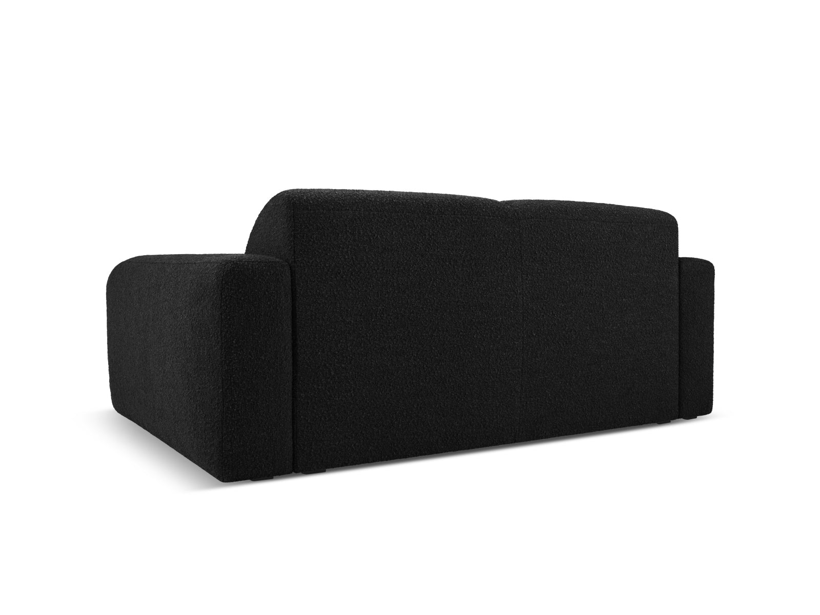 Stilvolles 2-Sitzer Sofa Molino Boucle in elegantem Schwarz, perfekt für zeitgemäße Wohnkonzepte und gemütliche Abende.