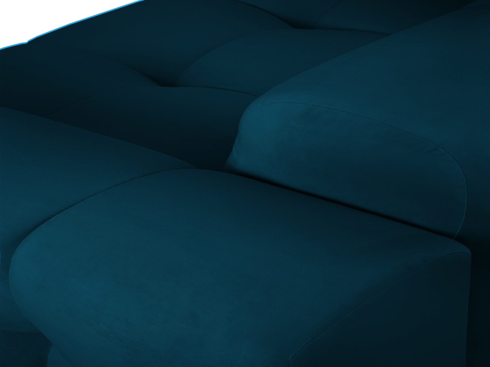 Elegantes Kendal Velour Sofa für zwei, in tiefem Navy Blue, ideal für gemütliche Abende und stilvolle Einrichtung.