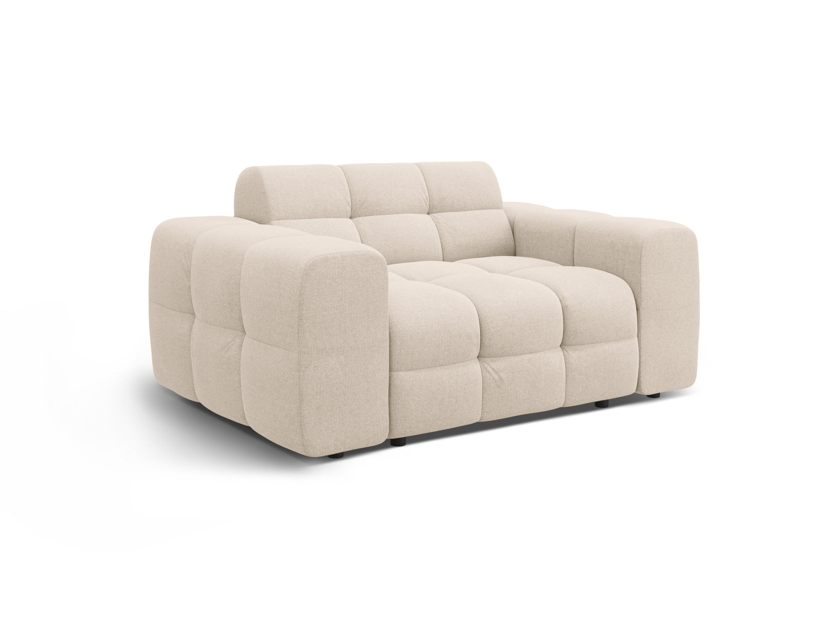Elegantes Kendal 2-Sitzer Sofa in Beige von Micadoni, perfekt für stilvolle Wohnräume und gemütliche Abende.