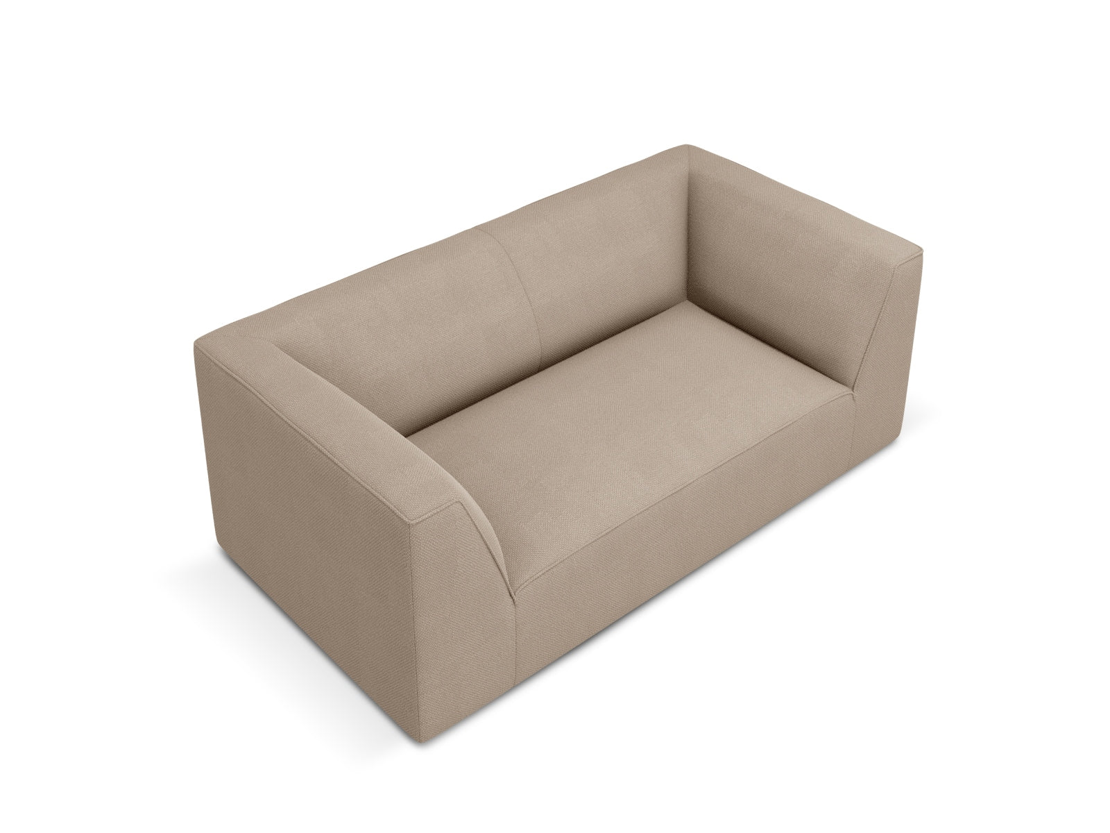 Modernes 2-Sitzer Sofa Ruby in edlem Dunkelbeige, perfekt für stilvolle Wohnräume, bietet Komfort und Eleganz von Micadoni.