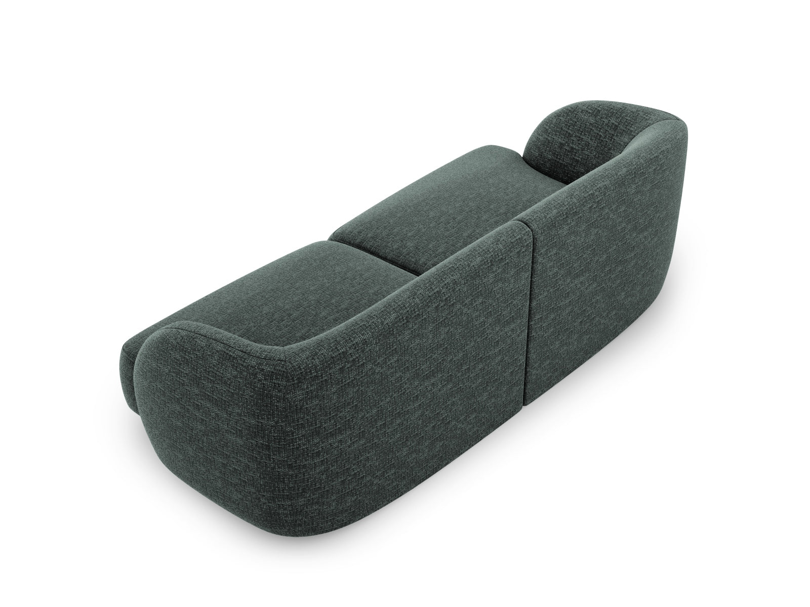 Stylisches 2-Sitzer Sofa Miley in edlem Petrol-Haga, perfekt für zeitgemäße Einrichtungen und gemütliche Wohnzimmer.
