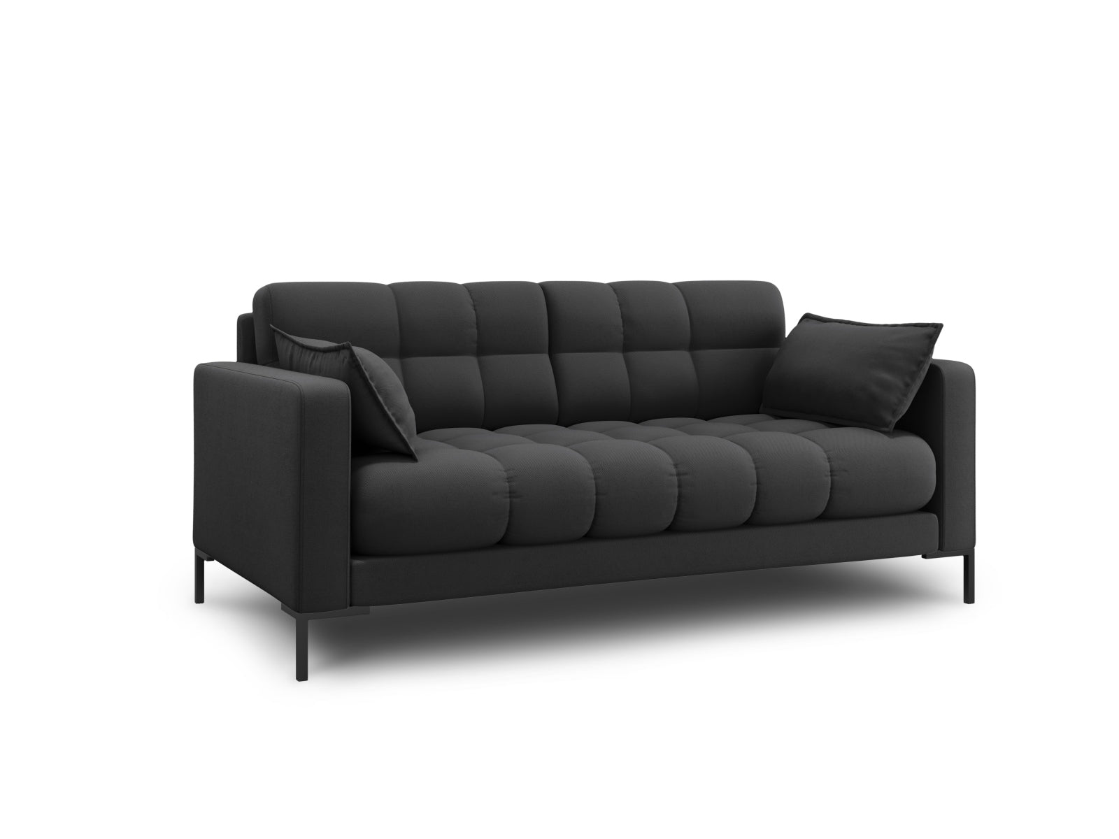 Elegantes Mamaia 2-Sitzer Sofa in Dunkelgrau/Schwarz von Micadoni, ideal für stilvolle Wohnräume und gemütliche Abende.