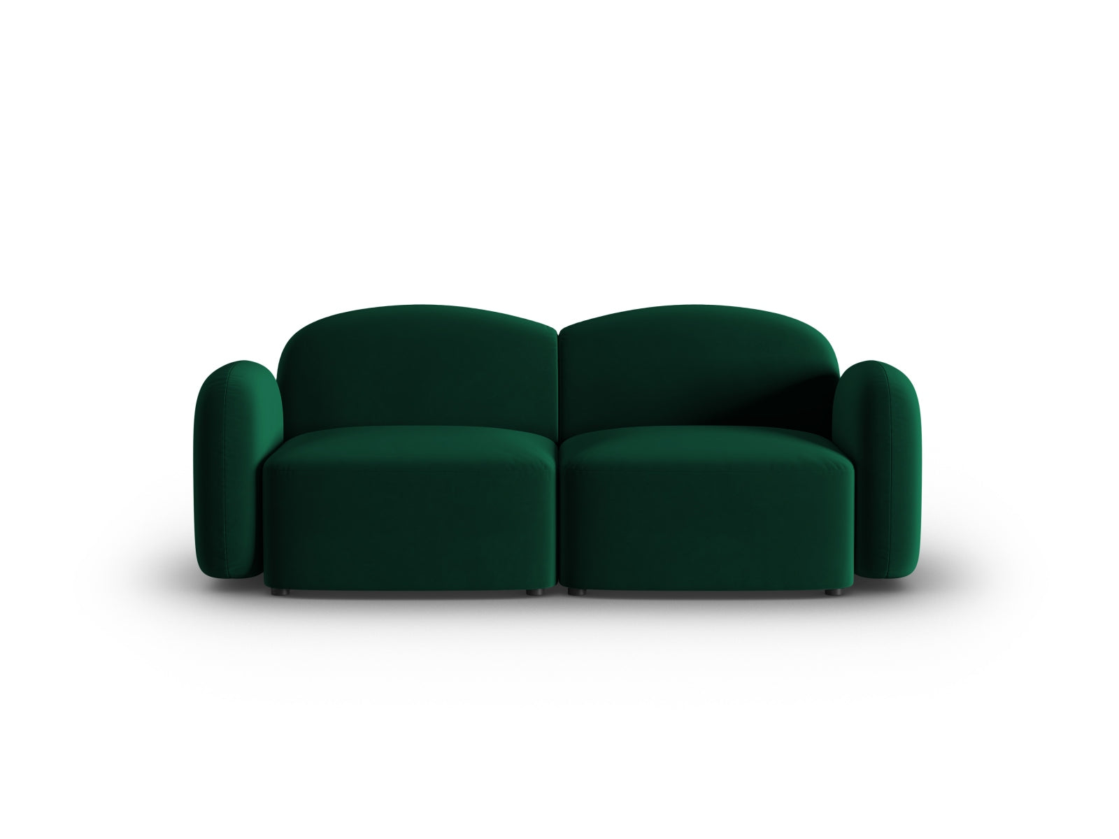Elegantes 2-Sitzer Sofa aus luxuriösem Velours, ideal für gemütliche Stunden und moderne Wohnräume.