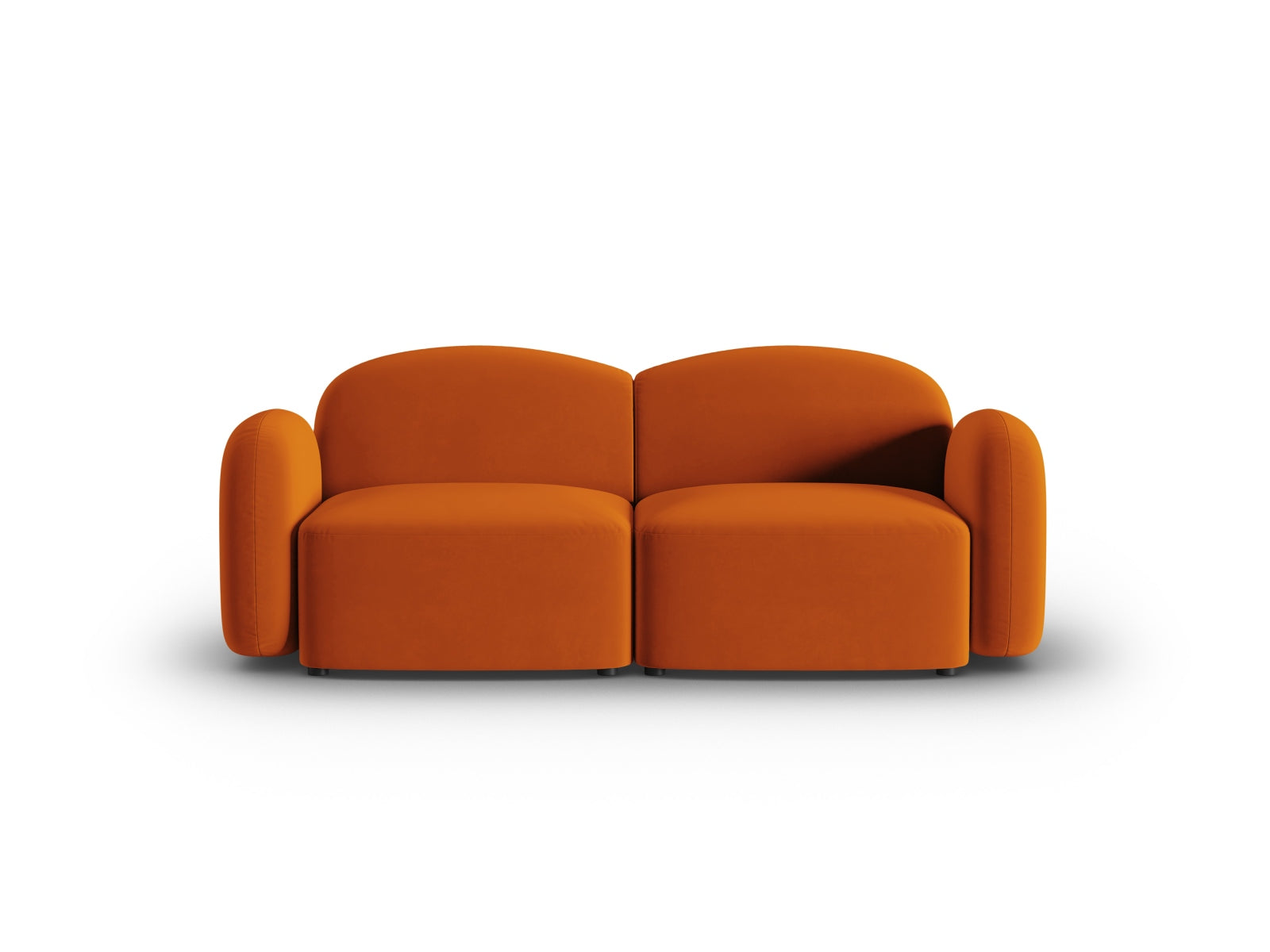 Stilvolles 2-Sitzer Sofa in edlem Velours, perfekt für entspannte Abende und zeitgemäße Inneneinrichtungen.