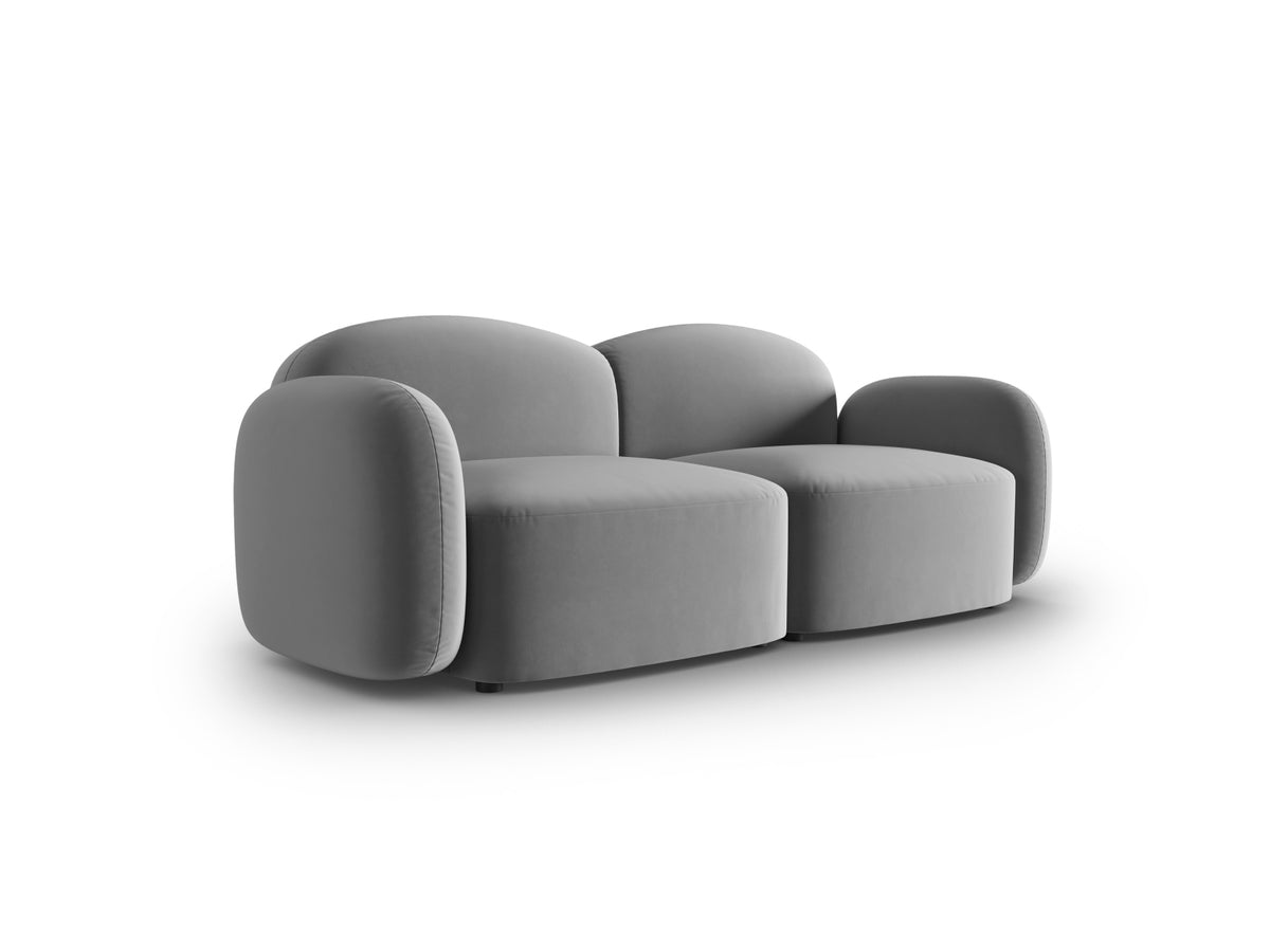 Blair Velour Sofa 2 Sitzer in Light Grey-Casino präsentiert im Onlineshop von KAQTU Design AG. 2er Sofa ist von Micadoni