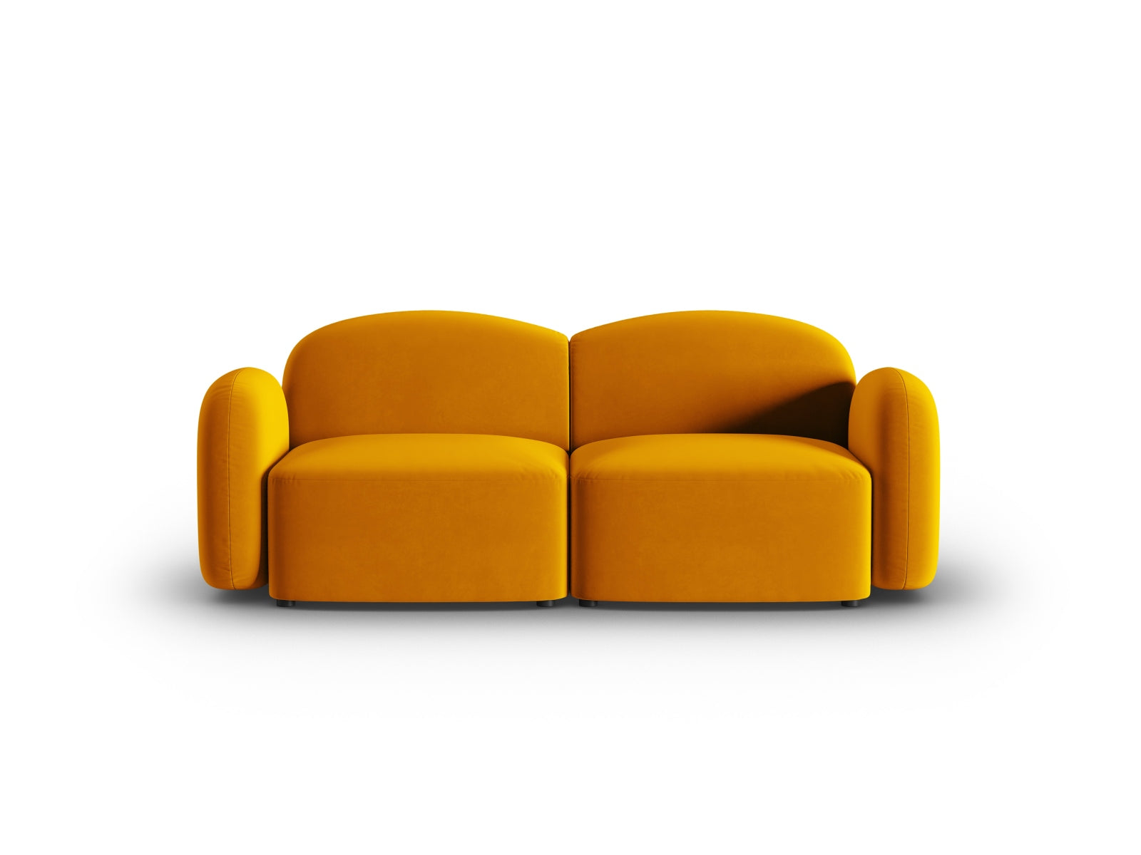Elegantes 2-Sitzer Sofa aus weichem Velours, ideal für gemütliche Stunden und moderne Wohnräume.