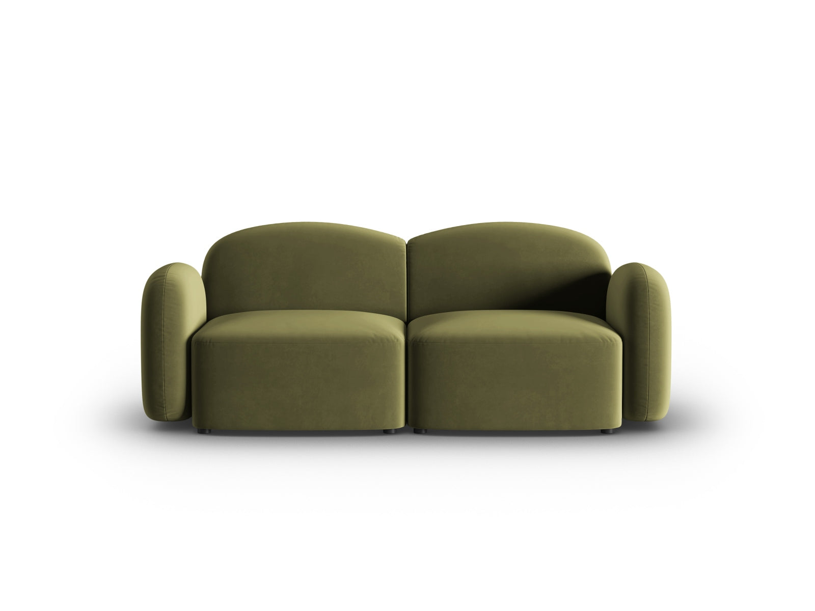 Elegantes 2-Sitzer Sofa aus weichem Velours, ideal für moderne Wohnräume und gemütliche Stunden mit Freunden oder Familie.