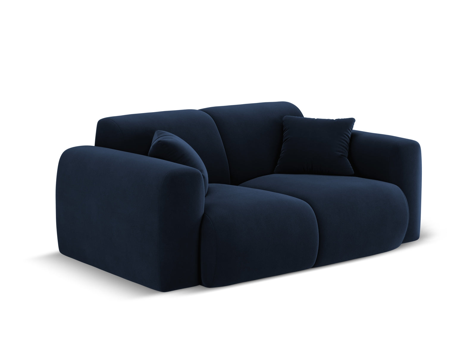 Elegantes Molino Velour Sofa in Royalblau, ideal für stilvolle Wohnräume. Hochwertiges 2-Sitzer Design von Micadoni.