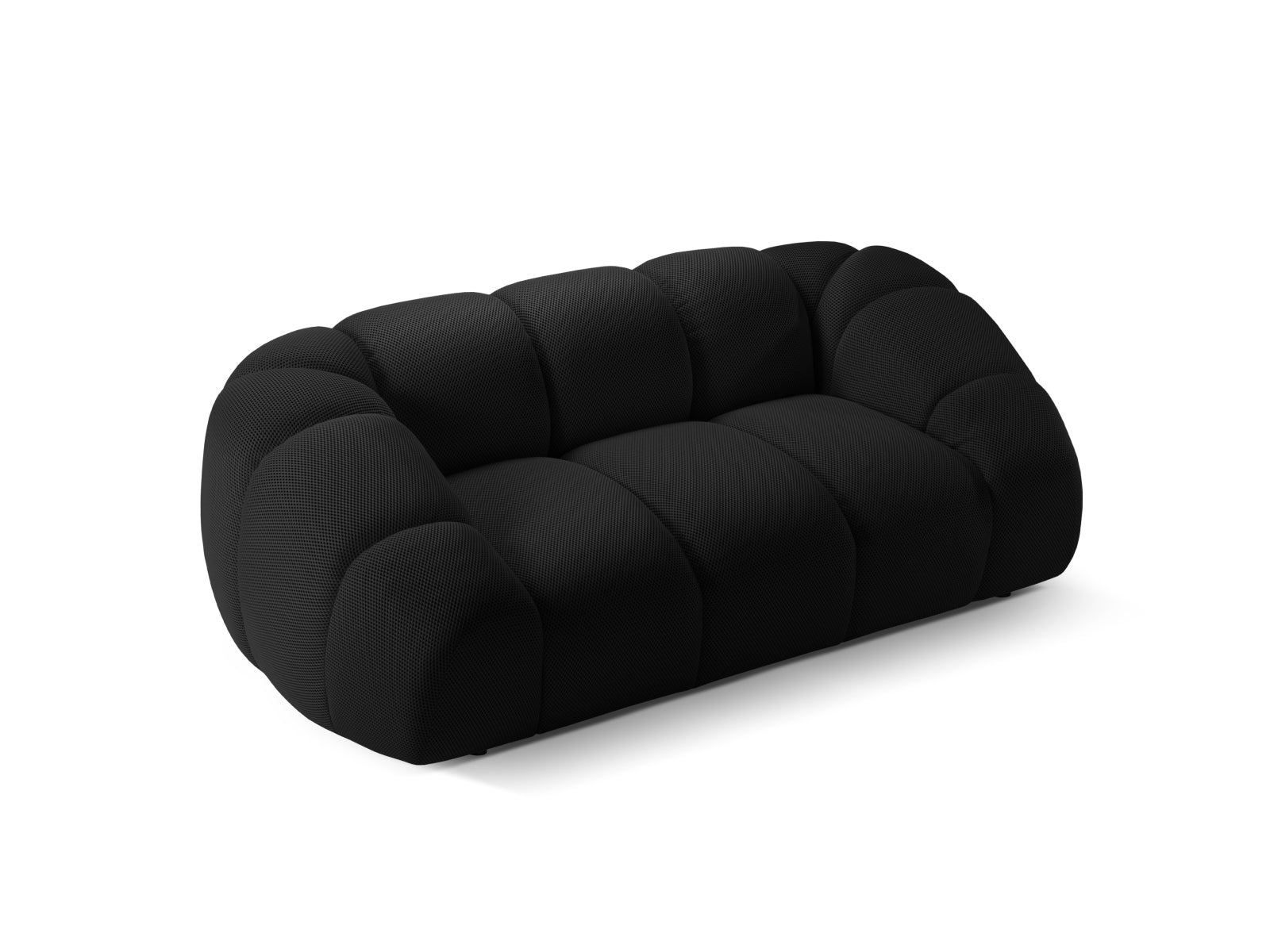Elegantes 2-Sitzer Sofa Diana in stilvollem Schwarz, ideal für moderne Wohnräume und gemütliche Abende, erhältlich bei Micadoni.