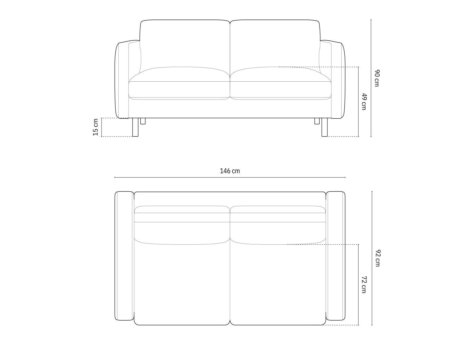 Stilvolles Eden 2-Sitzer Sofa von Micadoni in einem ansprechenden grün-blauen Farbton, perfekt für gemütliche und moderne Wohnräume.