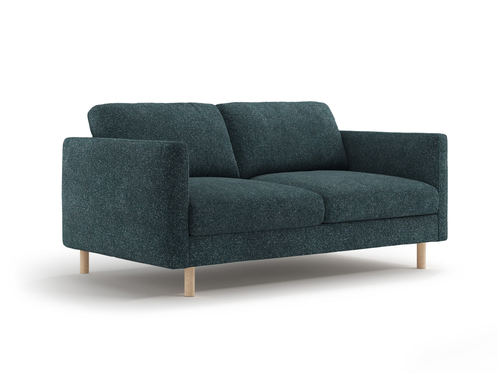 Elegantes Eden 2-Sitzer Sofa in grün-blauem Melange-Stil, ideal für moderne Wohnräume, erhältlich bei KAQTU Design AG.