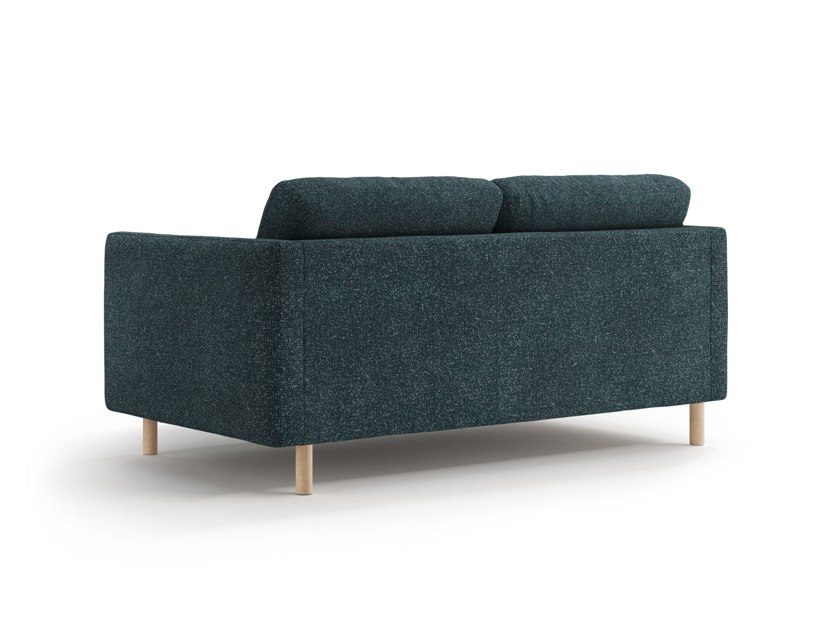 Stylisches 2-Sitzer Sofa Eden in grün-blauem Melange, perfekt für zeitgemäße Einrichtungen und gemütliche Wohnzimmer.