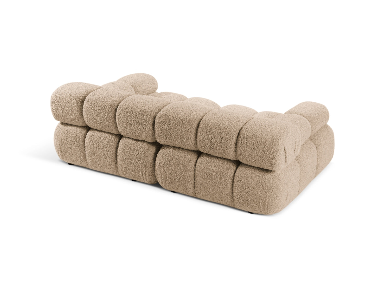 Modulares Bellis Boucle 2-Sitzer Sofa in sanften Sandtönen, ideal für moderne Wohnkonzepte und individuelle Raumgestaltung.