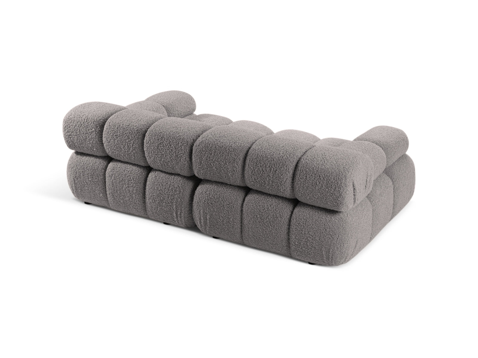 Modulares Bellis Boucle 2-Sitzer Sofa in sanftem Grau, perfekt für zeitgemäße Einrichtungen. Hochwertige Verarbeitung von Micadoni.