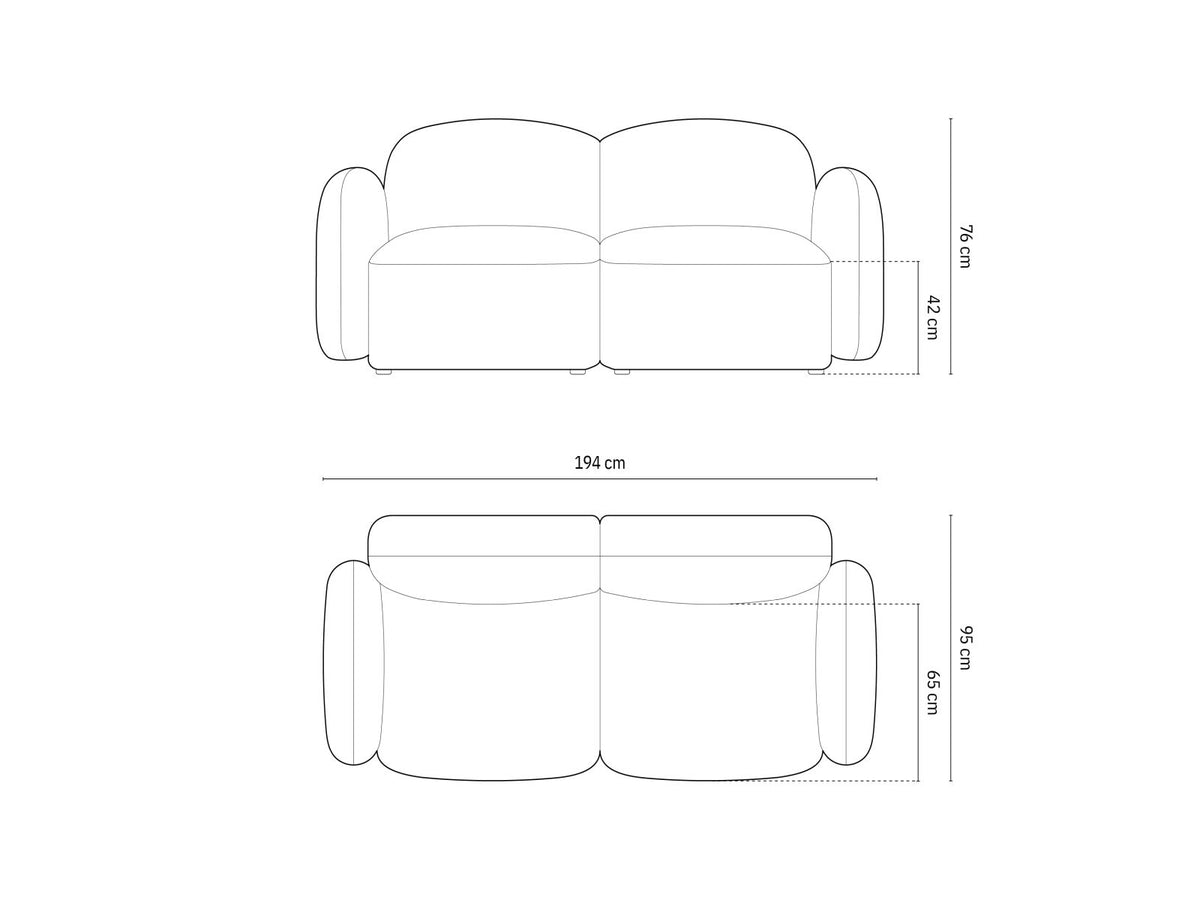 2-Sitzer Sofa Blair in Light Beige-Eden präsentiert im Onlineshop von KAQTU Design AG. 2er Sofa ist von Micadoni