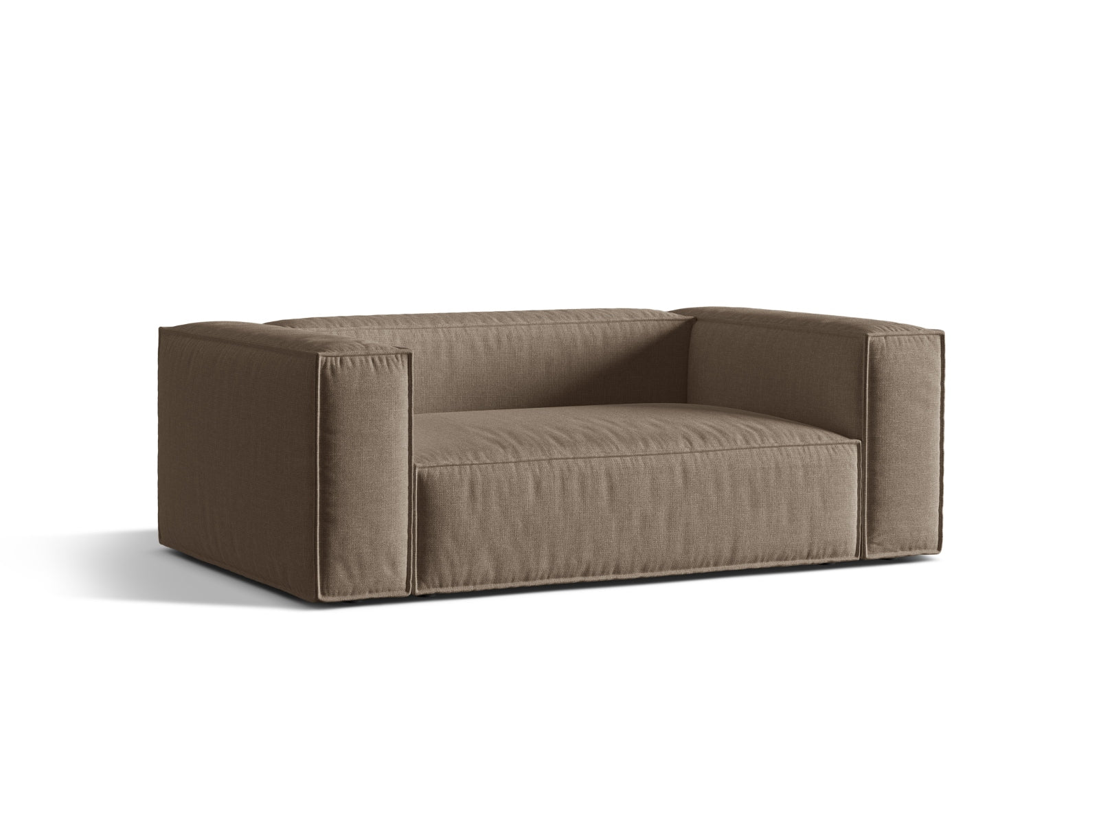 Elegantes 2-Sitzer Sofa Nuria in stilvollem Cappuccino-Liberty, ideal für moderne Wohnräume, erhältlich bei KAQTU Design AG.