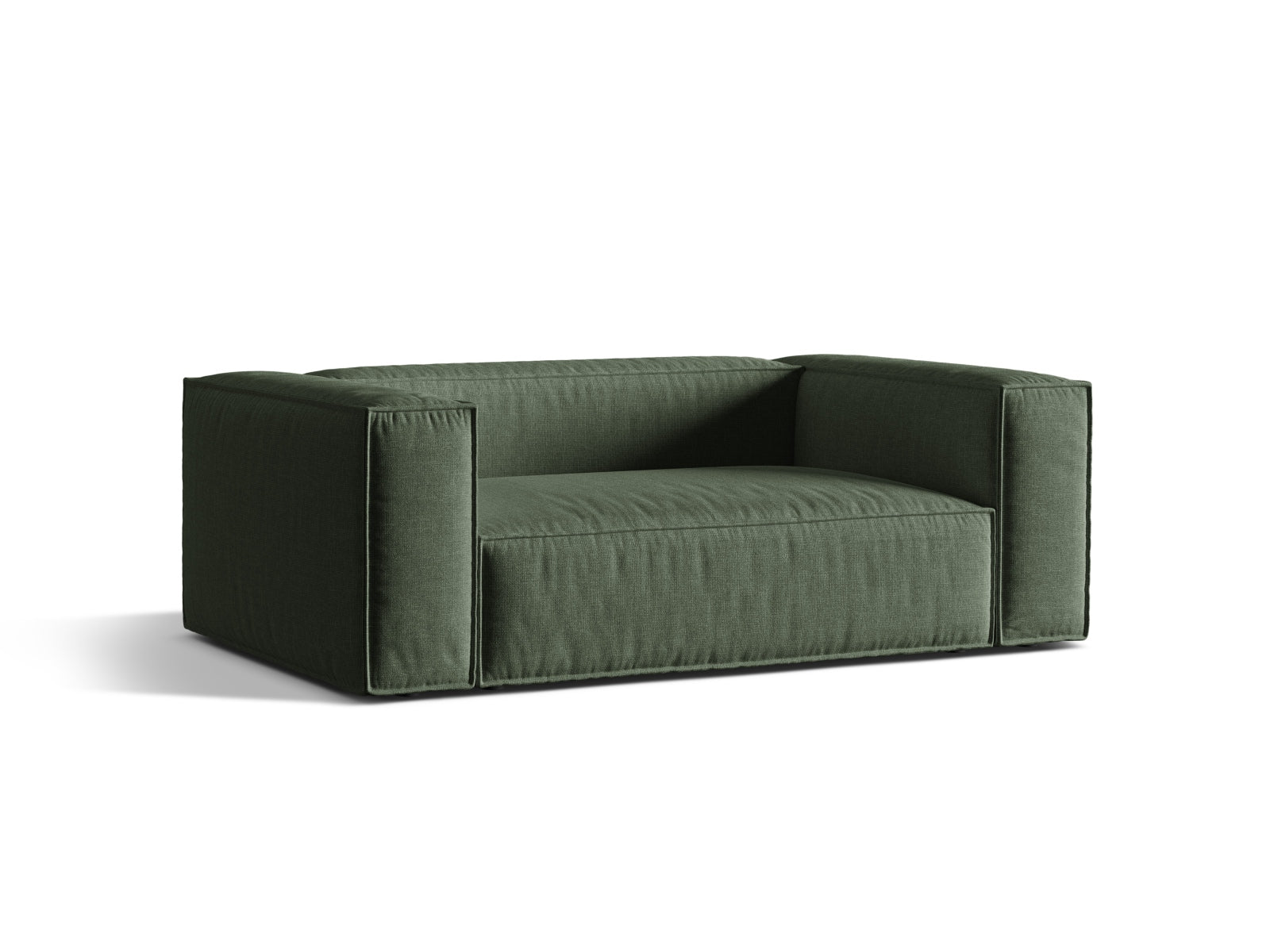 Elegantes 2-Sitzer Sofa Nuria in einem stilvollen Moss Green, ideal für moderne Wohnräume, erhältlich bei KAQTU Design AG.