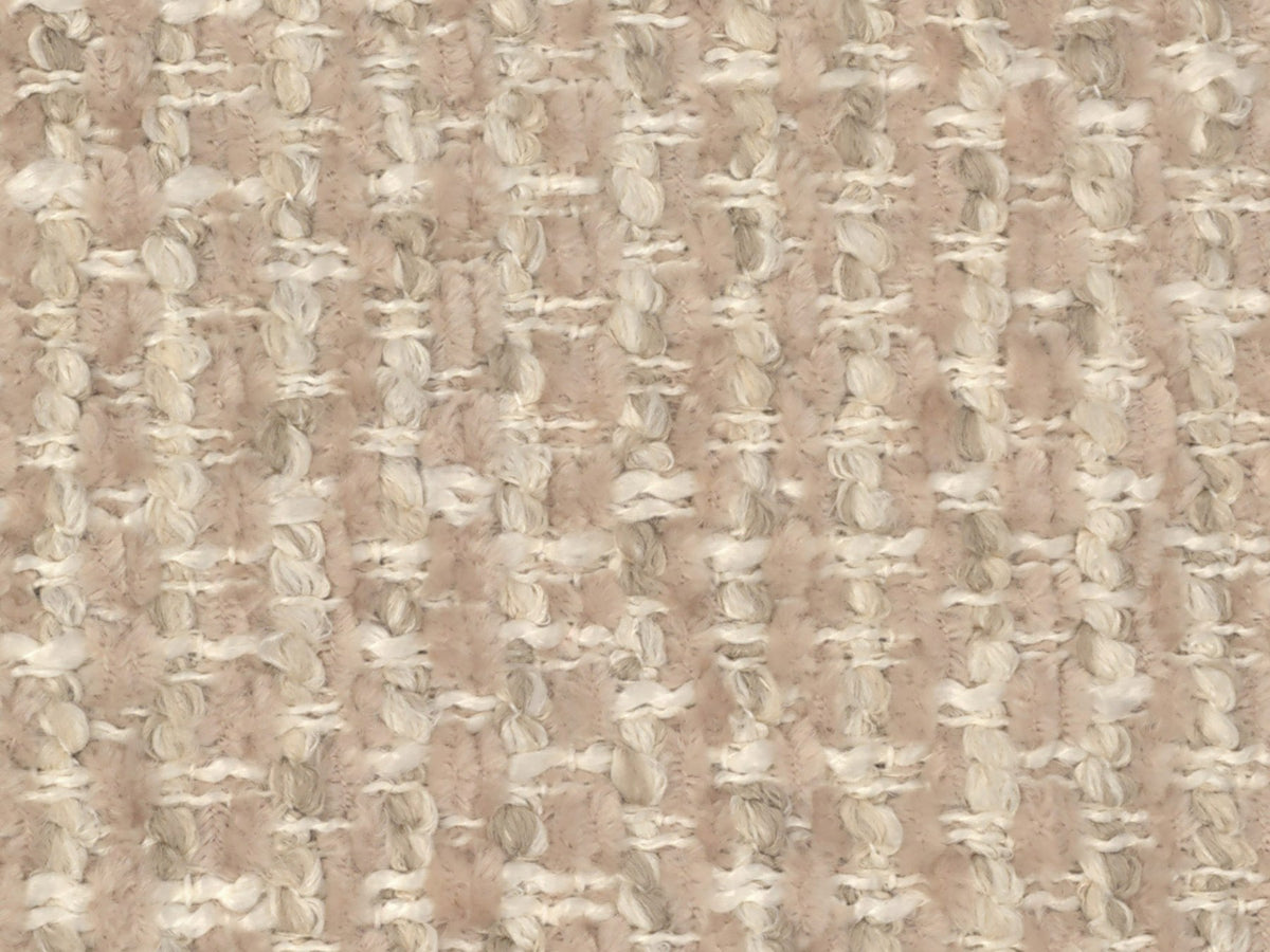 Weisses 2er Sofa Poppy von Micadoni mit runder Silhouette, Bouclé-Stoff-Bezug und schwarzen Metallbeinen auf hellem Hintergrund.