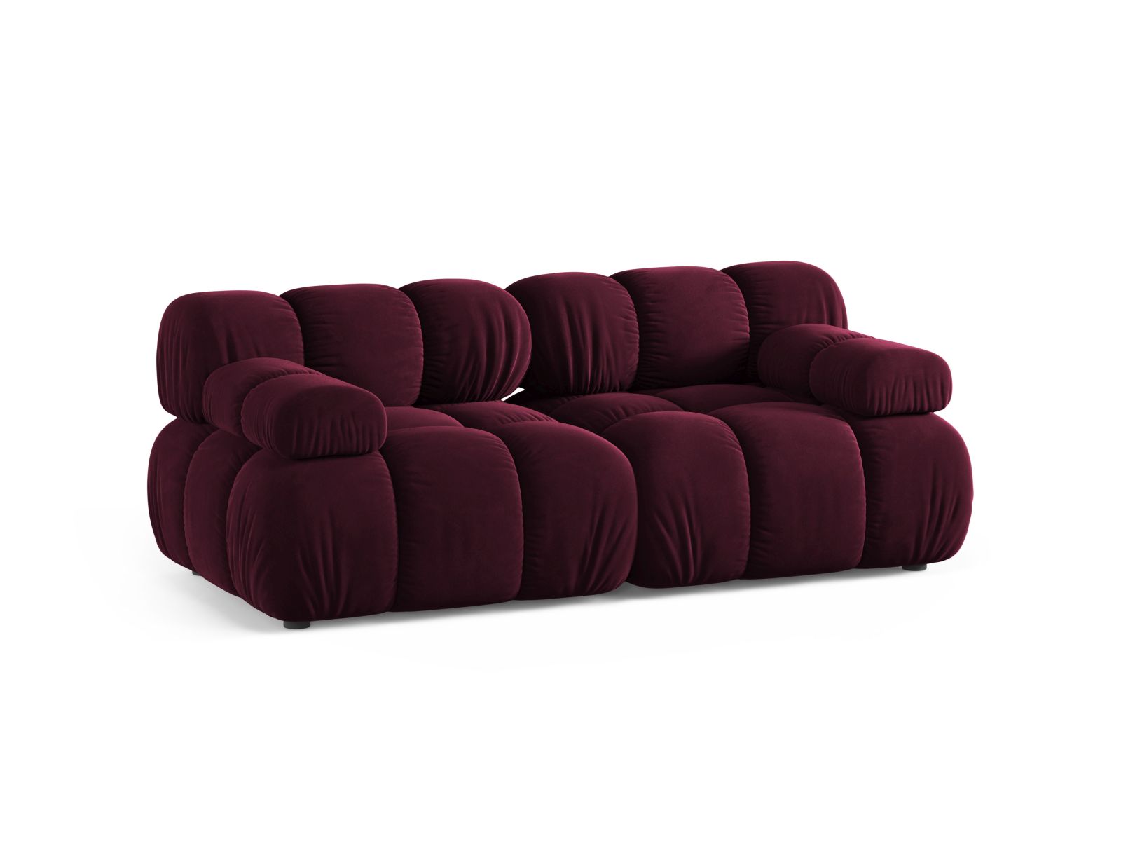 Elegantes 2-Sitzer Sofa Bellis in tiefem Burgunderrot, ideal für stilvolle Wohnräume, erhältlich bei KAQTU Design AG.