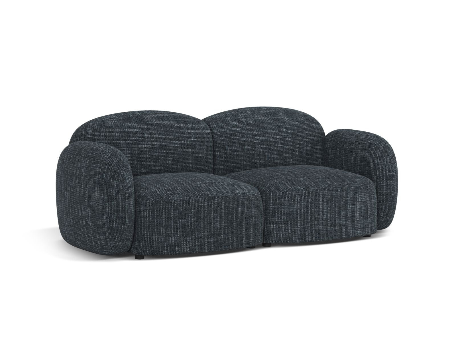 Elegantes 2-Sitzer Sofa Blair in tiefem Navy Blau, ideal für stilvolle Wohnräume, erhältlich bei KAQTU Design AG.