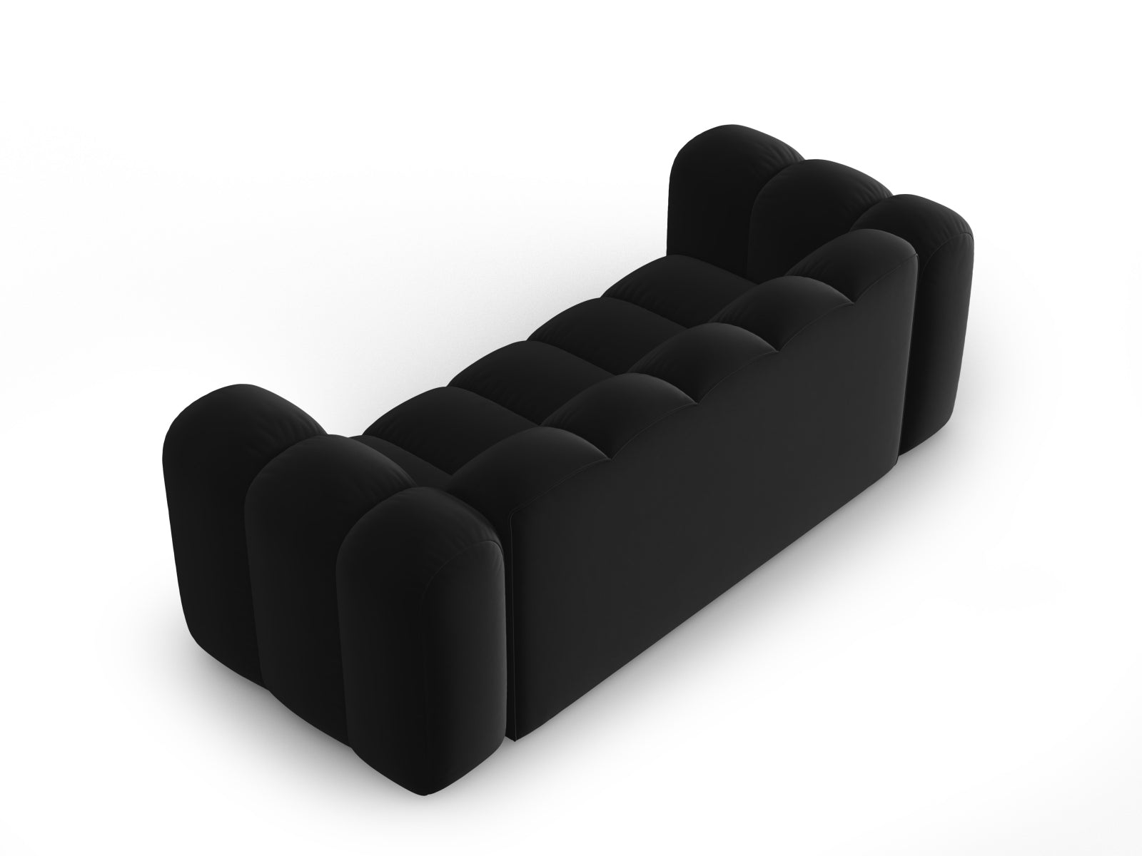 Stilvolles 2-Sitzer Velour Sofa von Micadoni in edlem Schwarz, perfekt für entspannte Stunden und modernes Wohndesign.