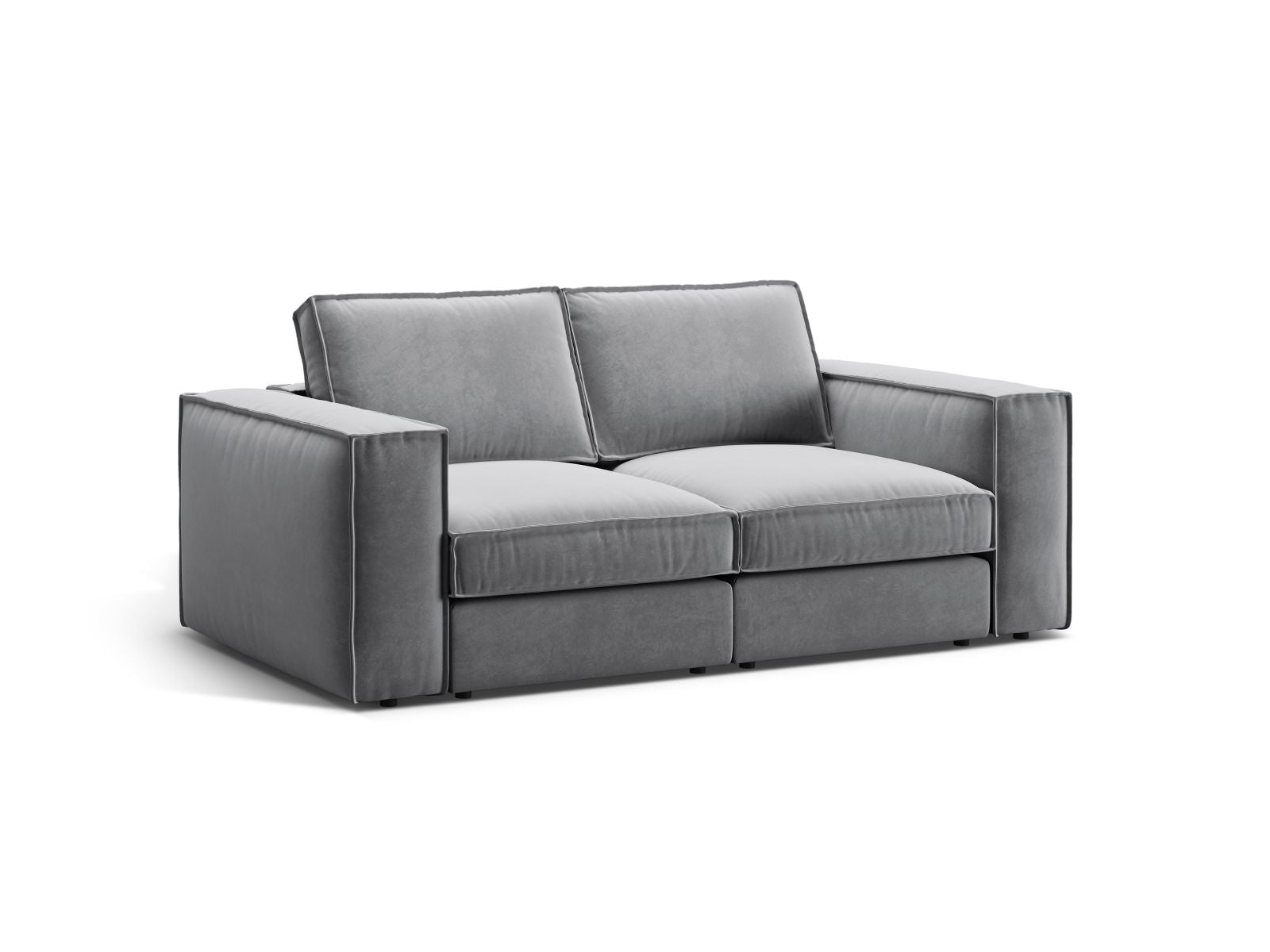 Stylisches 2-Sitzer Sofa Pola in Grau von Micadoni, ideal für moderne Wohnräume, mit modularer Bauweise für flexible Gestaltung.