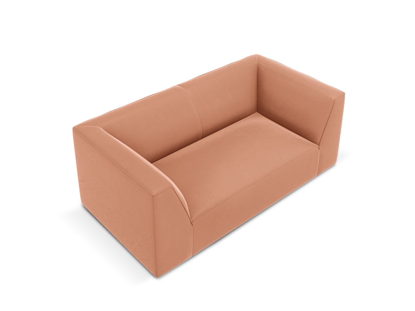 Stylisches 2-Sitzer Sofa aus Ruby Velours in kräftigem Pink, perfekt für moderne Wohnkonzepte und gemütliche Atmosphäre, von Micadoni.