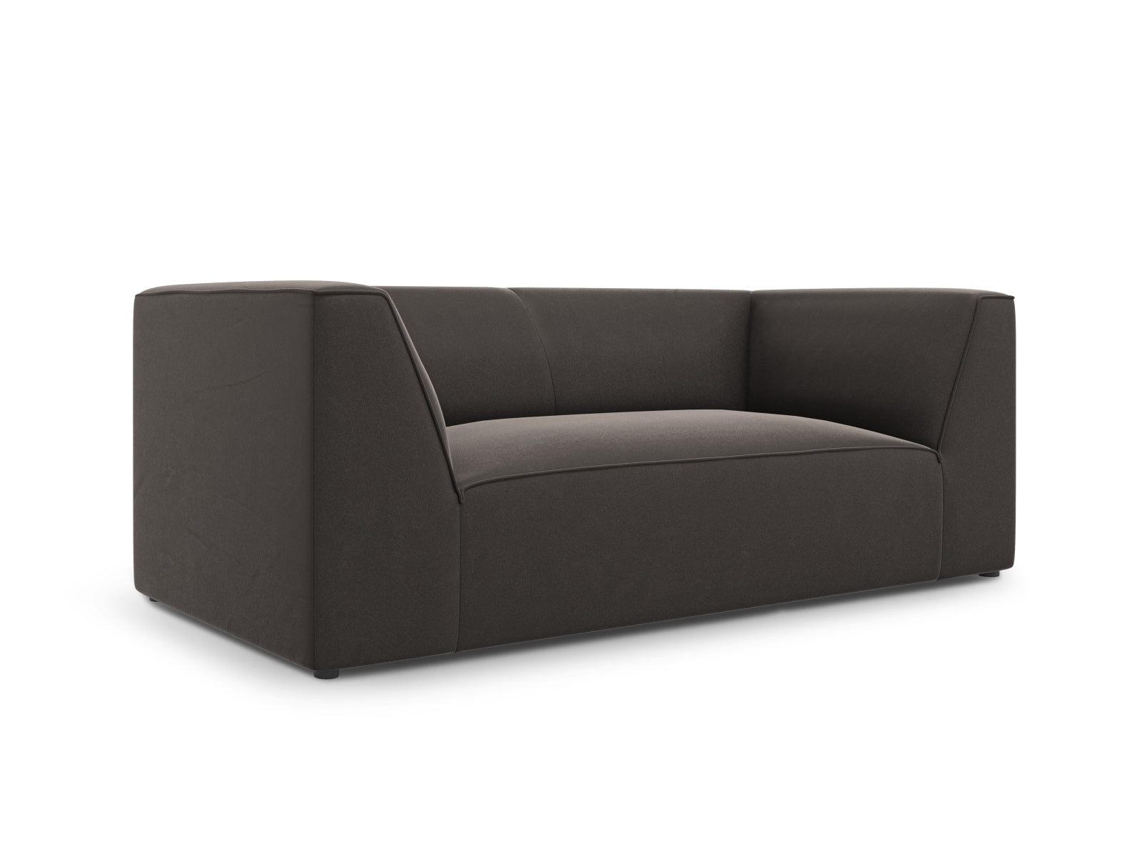 Elegantes Ruby Velour Sofa für zwei Personen in edlem Dunkelgrau, ideal für stilvolle Wohnräume. Hochwertige Verarbeitung von Micadoni.