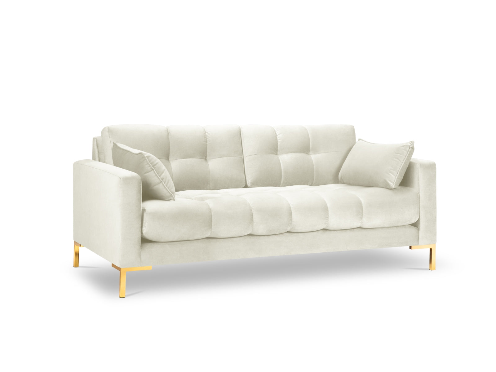 Mamaia Velour Sofa 2 Sitzer in Light Beige/Gold präsentiert im Onlineshop von KAQTU Design AG. 2er Sofa ist von Micadoni