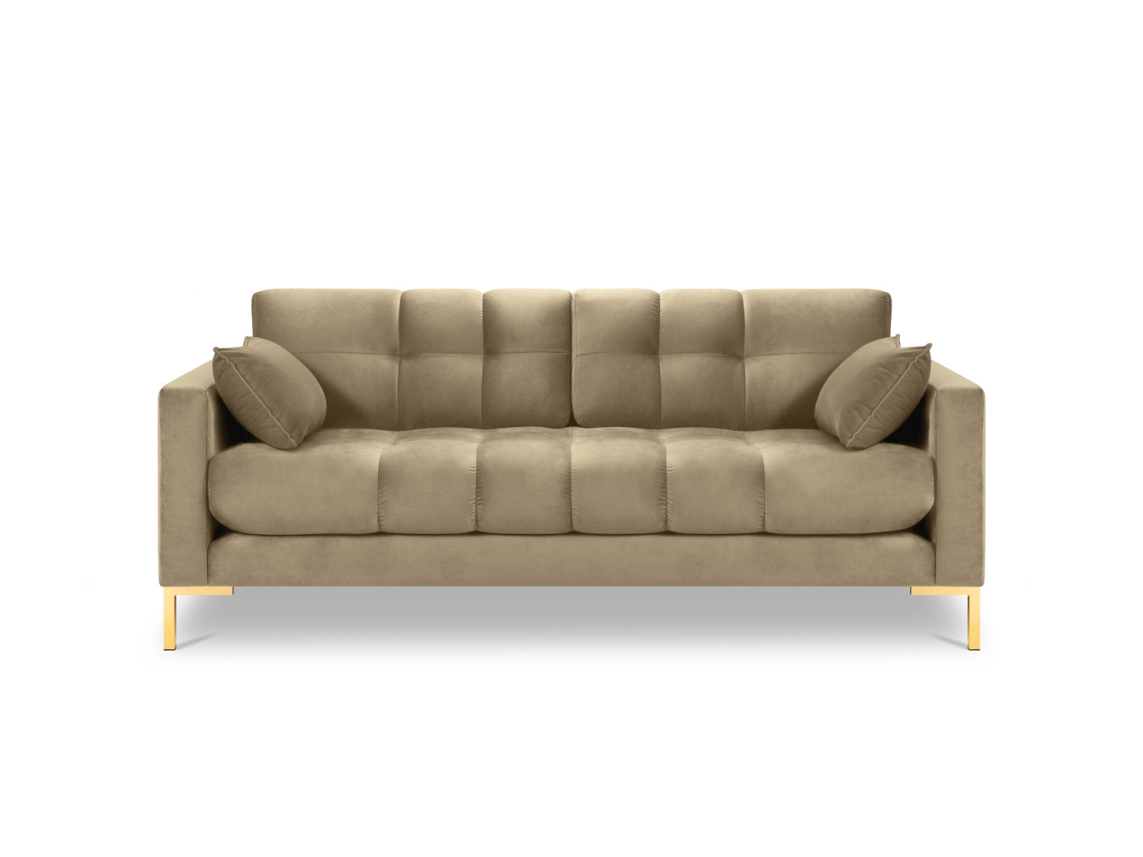 Erleben Sie das elegante Mamaia Velour Sofa 2 Sitzer von Micadoni – ein komfortables, modernes Möbelstück, das jedem Raum Stil verleiht.