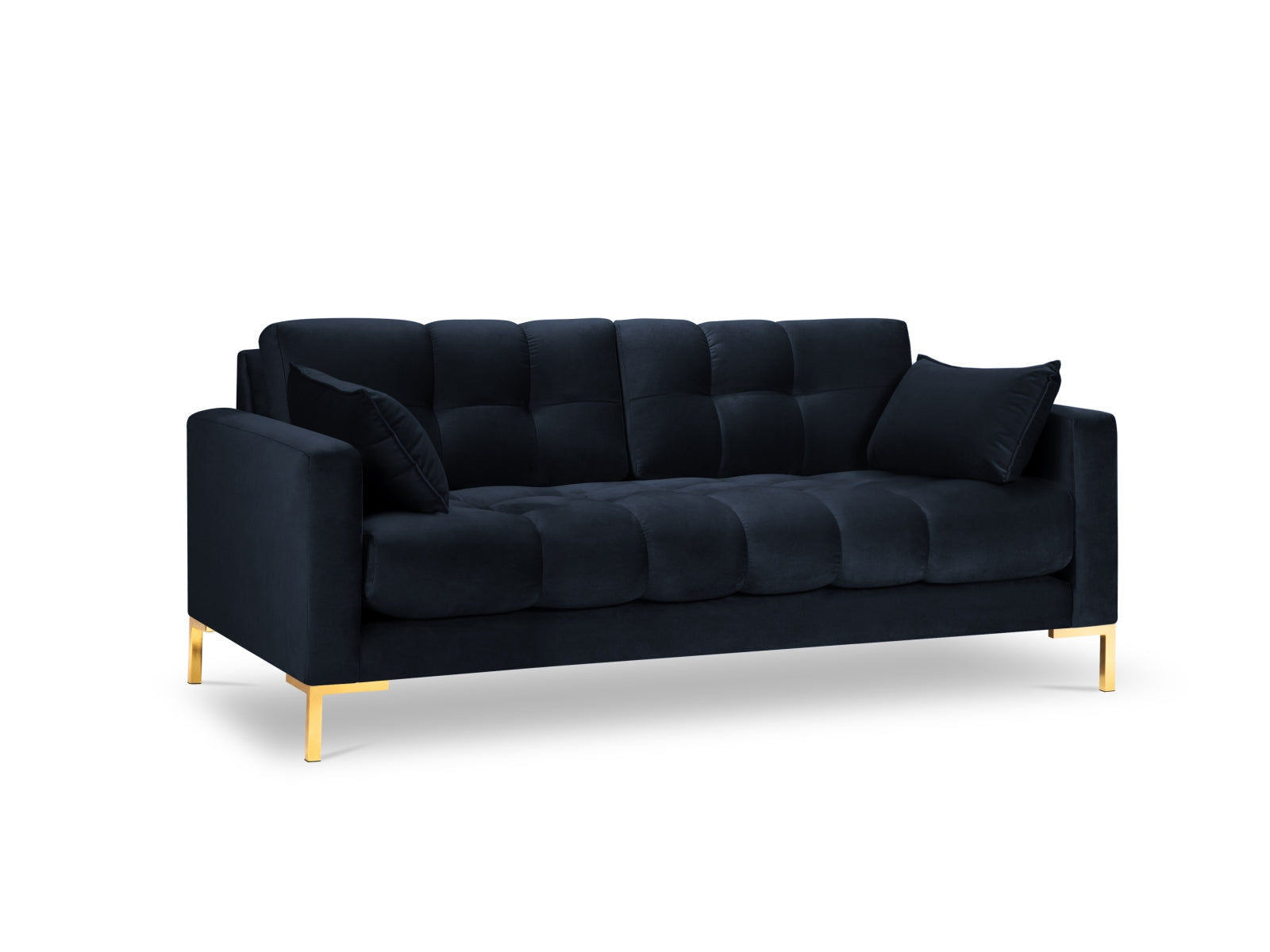 Mamaia Velour Sofa 2 Sitzer in Dark Blue/Gold präsentiert im Onlineshop von KAQTU Design AG. 2er Sofa ist von Micadoni