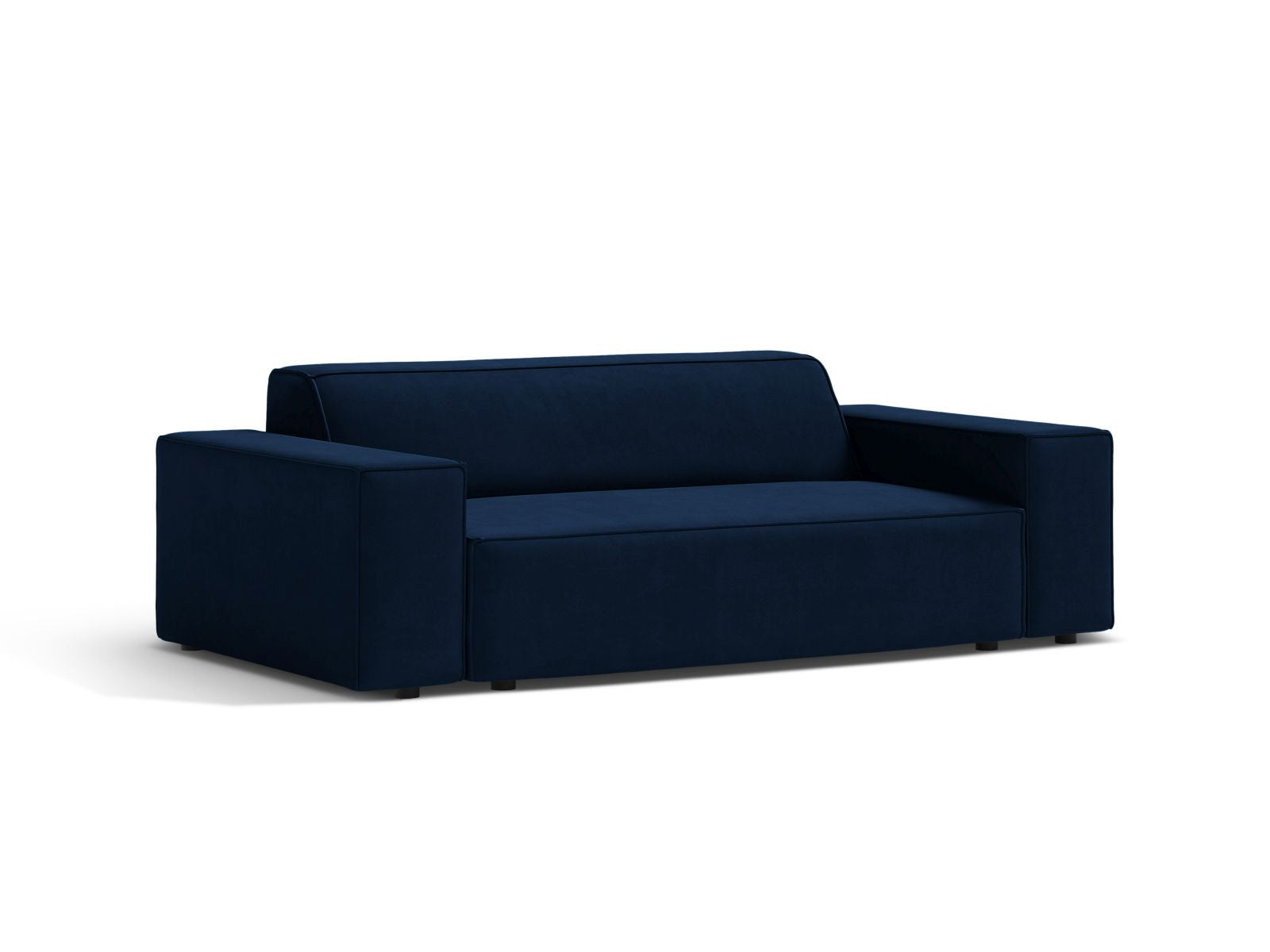 Elegantes 2-Sitzer Sofa Jodie in Royal Blue-Bluvel, ideal für stilvolle Wohnräume, erhältlich bei KAQTU Design AG.