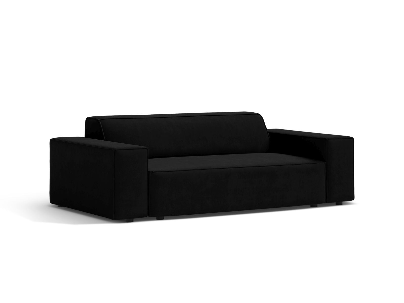 Elegantes 2-Sitzer Sofa Jodie in stilvollem Black-Bluvel, ideal für moderne Wohnräume, erhältlich bei KAQTU Design AG.
