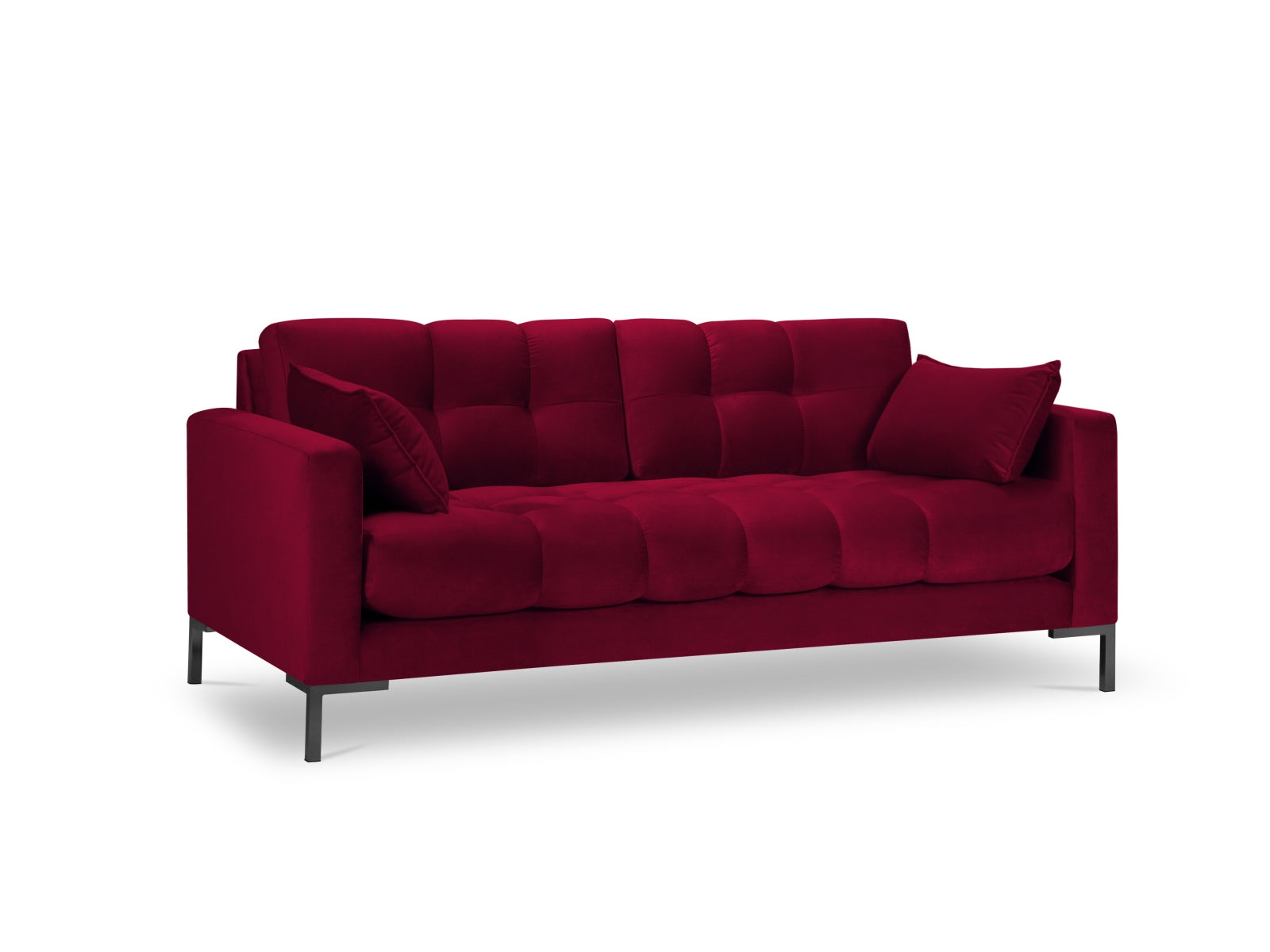 Mamaia Velour Sofa 2 Sitzer in Red/Schwarz-Bluvel präsentiert im Onlineshop von KAQTU Design AG. 2er Sofa ist von Micadoni