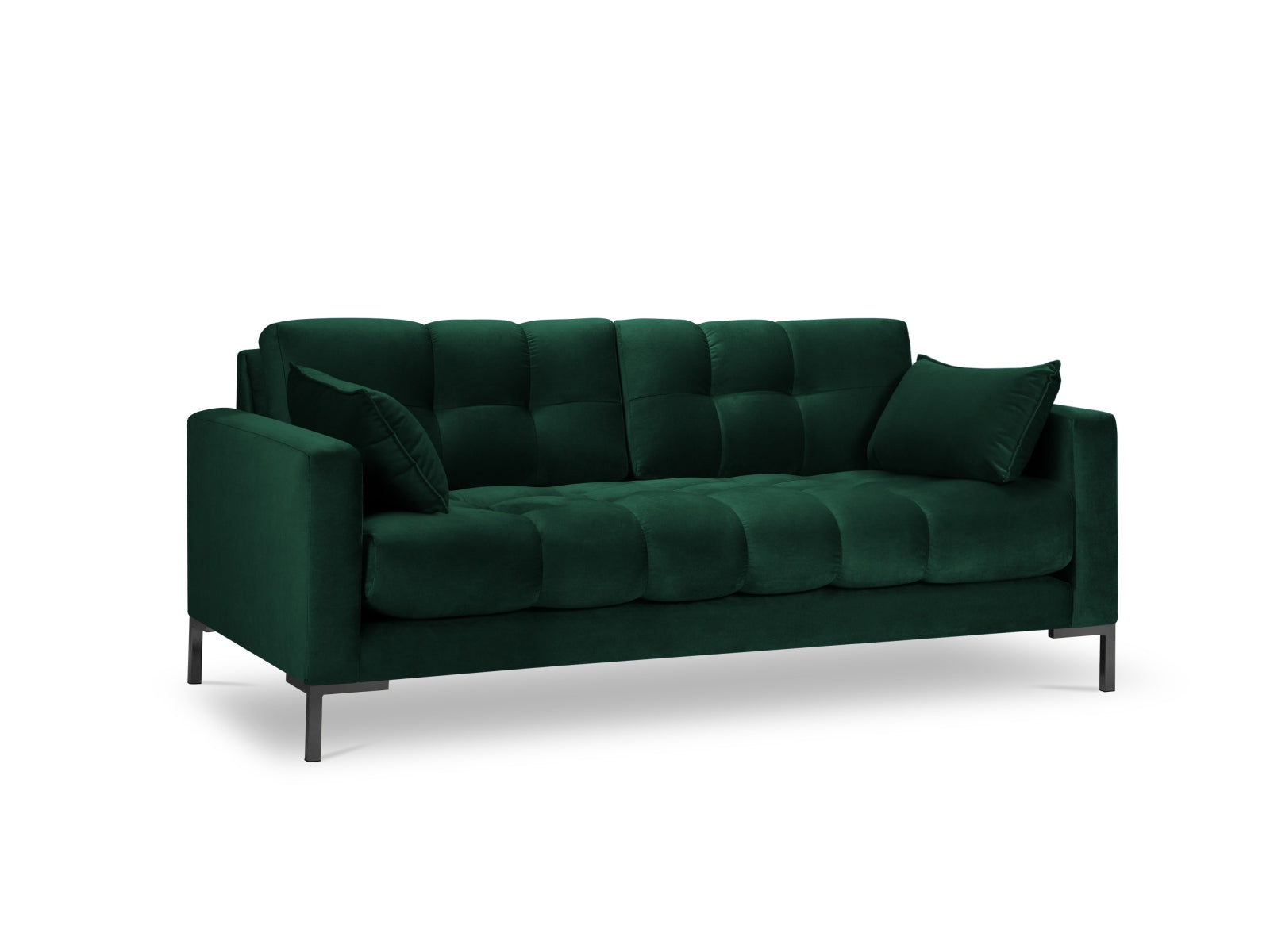 Mamaia Velour Sofa 2 Sitzer in Bottle Green/Schwarz-Bluvel präsentiert im Onlineshop von KAQTU Design AG. 2er Sofa ist von Micadoni