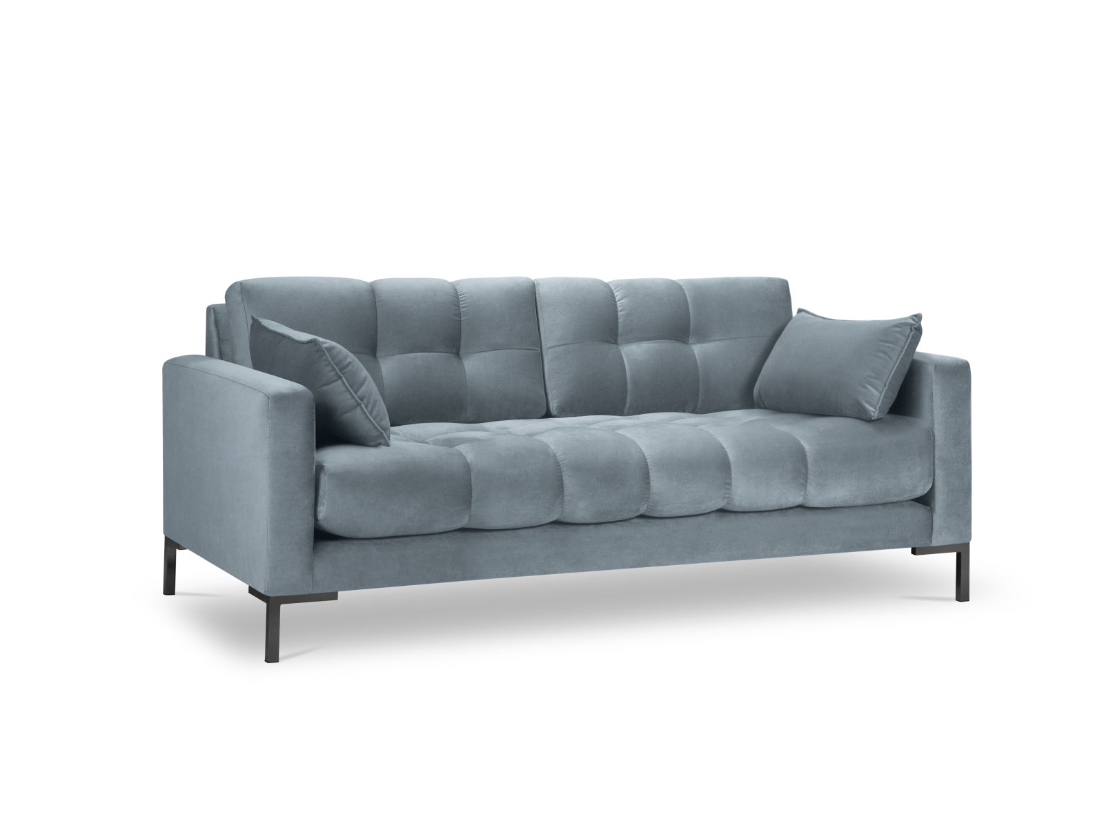 Mamaia Velour Sofa 2 Sitzer in Light Blue/Schwarz-Bluvel präsentiert im Onlineshop von KAQTU Design AG. 2er Sofa ist von Micadoni