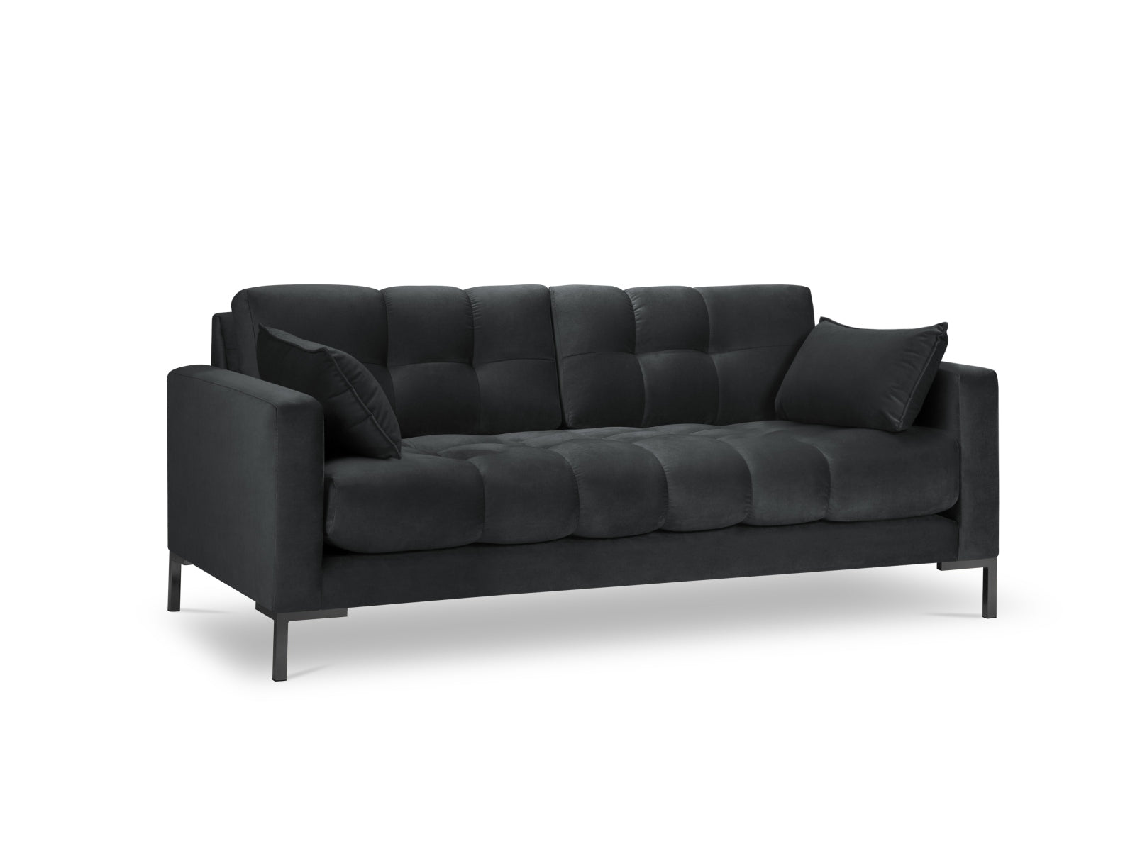 Mamaia Velour Sofa 2 Sitzer in Dark Grey/Schwarz-Bluvel präsentiert im Onlineshop von KAQTU Design AG. 2er Sofa ist von Micadoni
