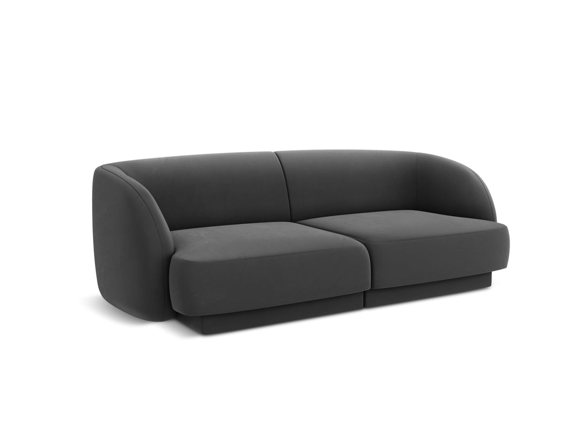 Miley Velour Sofa 2 Sitzer in Grey-Bluvel präsentiert im Onlineshop von KAQTU Design AG. 2er Sofa ist von Micadoni