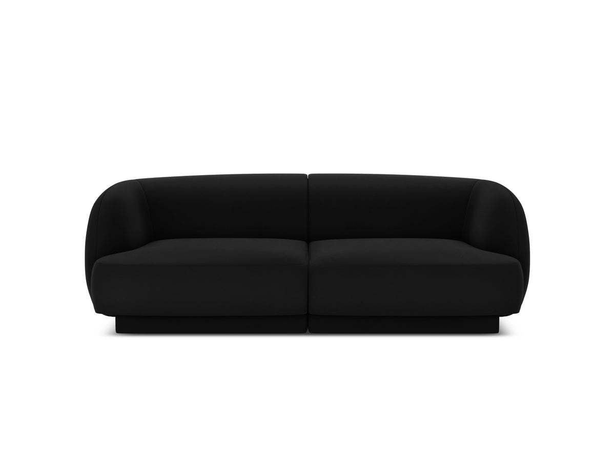 Miley Velour Sofa 2 Sitzer in Black-Bluvel präsentiert im Onlineshop von KAQTU Design AG. 2er Sofa ist von Micadoni