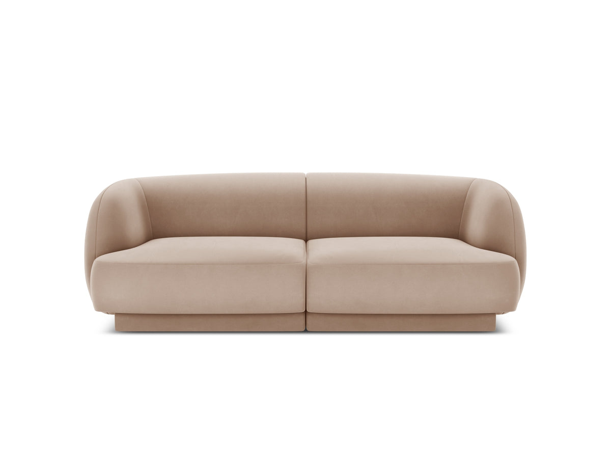 Miley Velour Sofa 2 Sitzer in Cappuccino-Bluvel präsentiert im Onlineshop von KAQTU Design AG. 2er Sofa ist von Micadoni