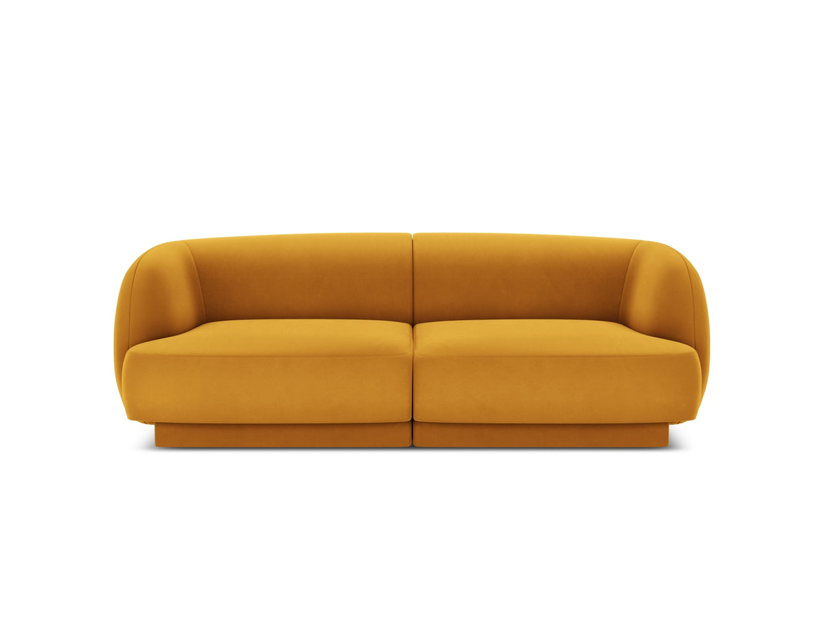 Miley Velour Sofa 2 Sitzer in Yellow-Bluvel präsentiert im Onlineshop von KAQTU Design AG. 2er Sofa ist von Micadoni